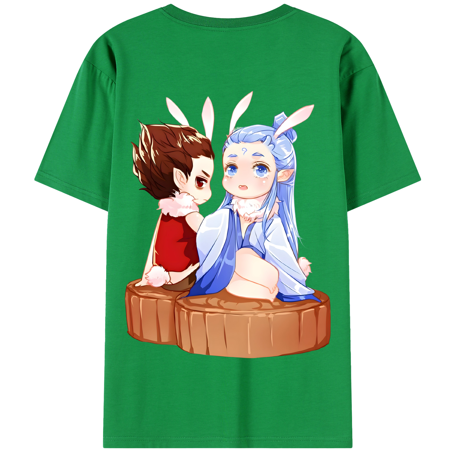 （画像用） Ne Zha 2 ナタ 魔童の大暴れ 綿100％半袖Tシャツ（背面プリント）