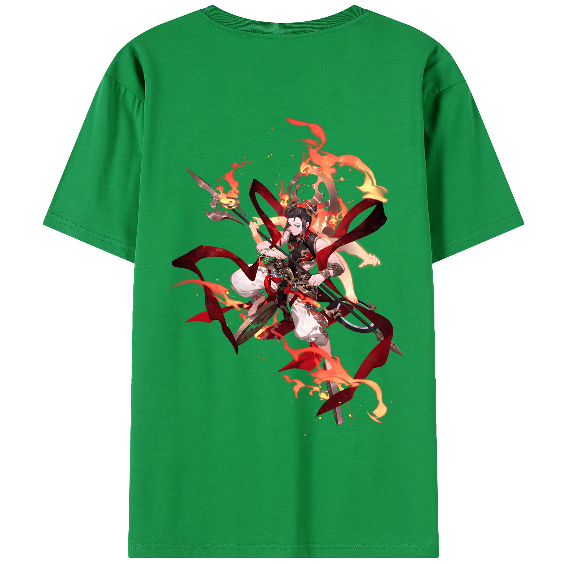 （画像用） Ne Zha 2 ナタ 魔童の大暴れ 綿100％半袖Tシャツ（背面プリント）