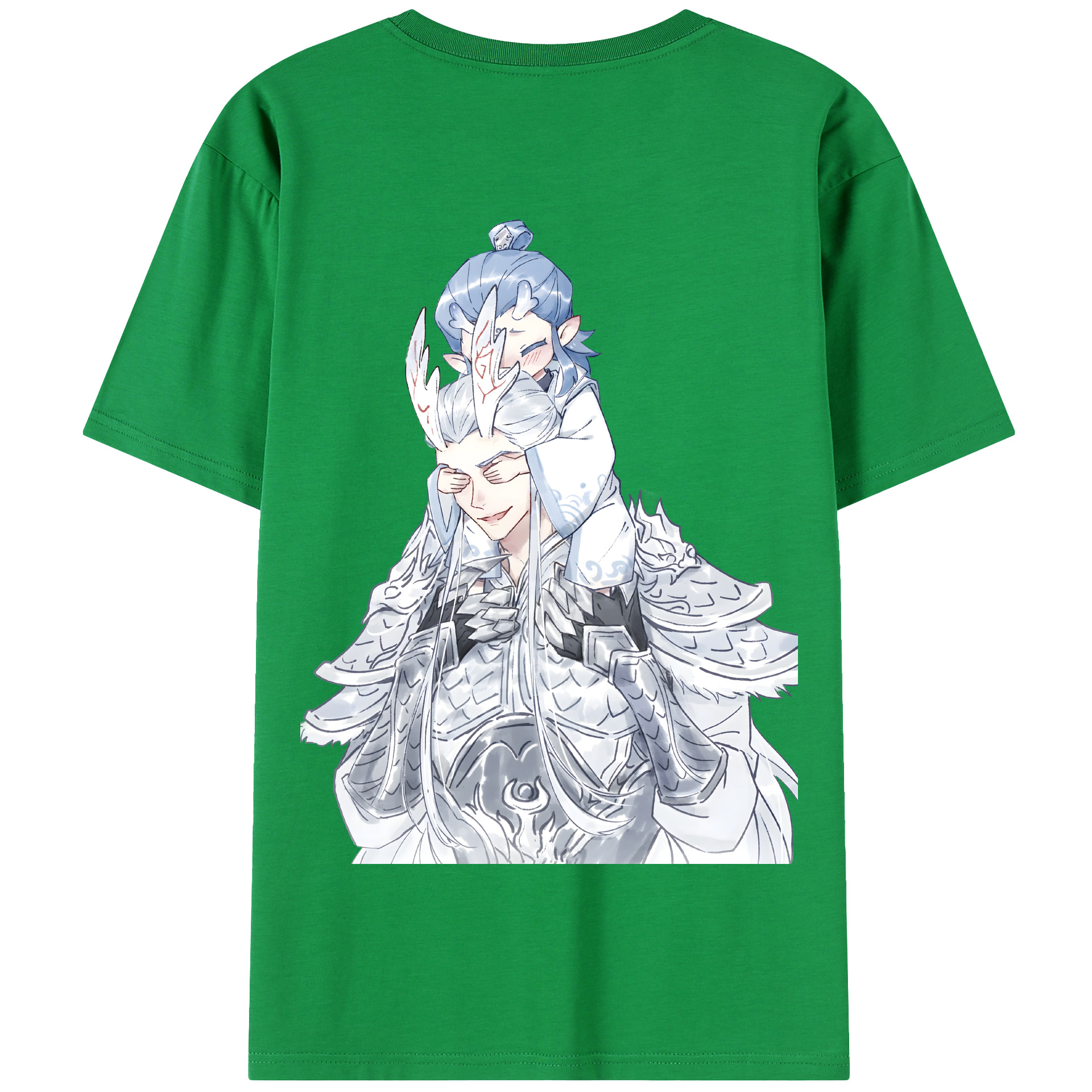 （画像用） Ne Zha 2 ナタ 魔童の大暴れ 綿100％半袖Tシャツ（背面プリント）