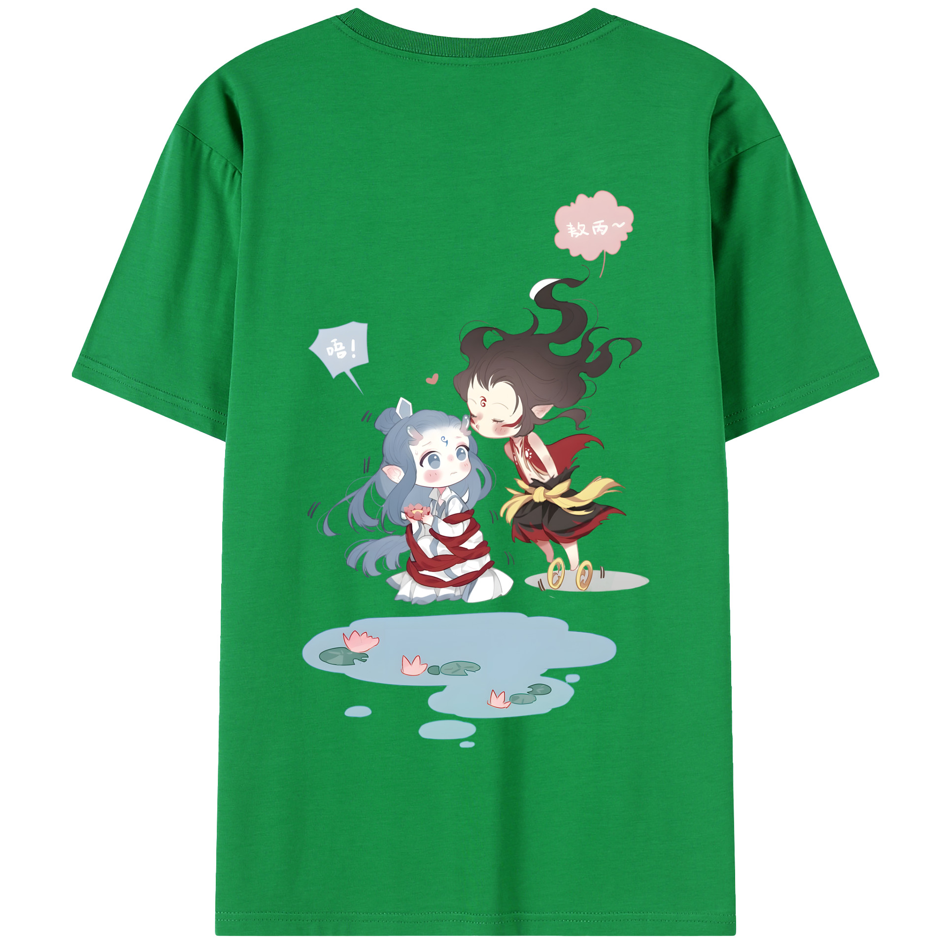 （画像用） Ne Zha 2 ナタ 魔童の大暴れ 綿100％半袖Tシャツ（背面プリント）