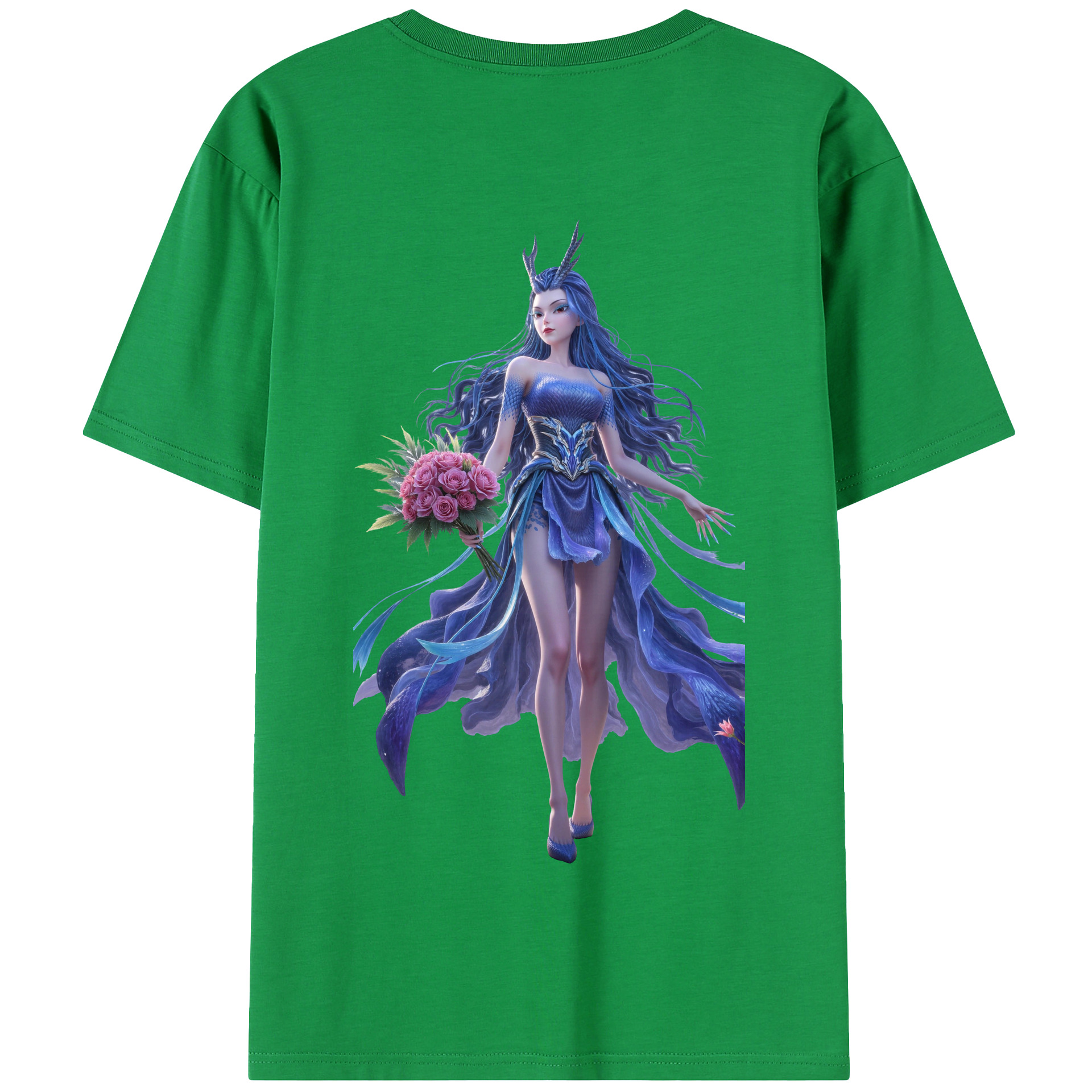 （画像用） Ne Zha 2 ナタ 魔童の大暴れ 綿100％半袖Tシャツ（背面プリント）