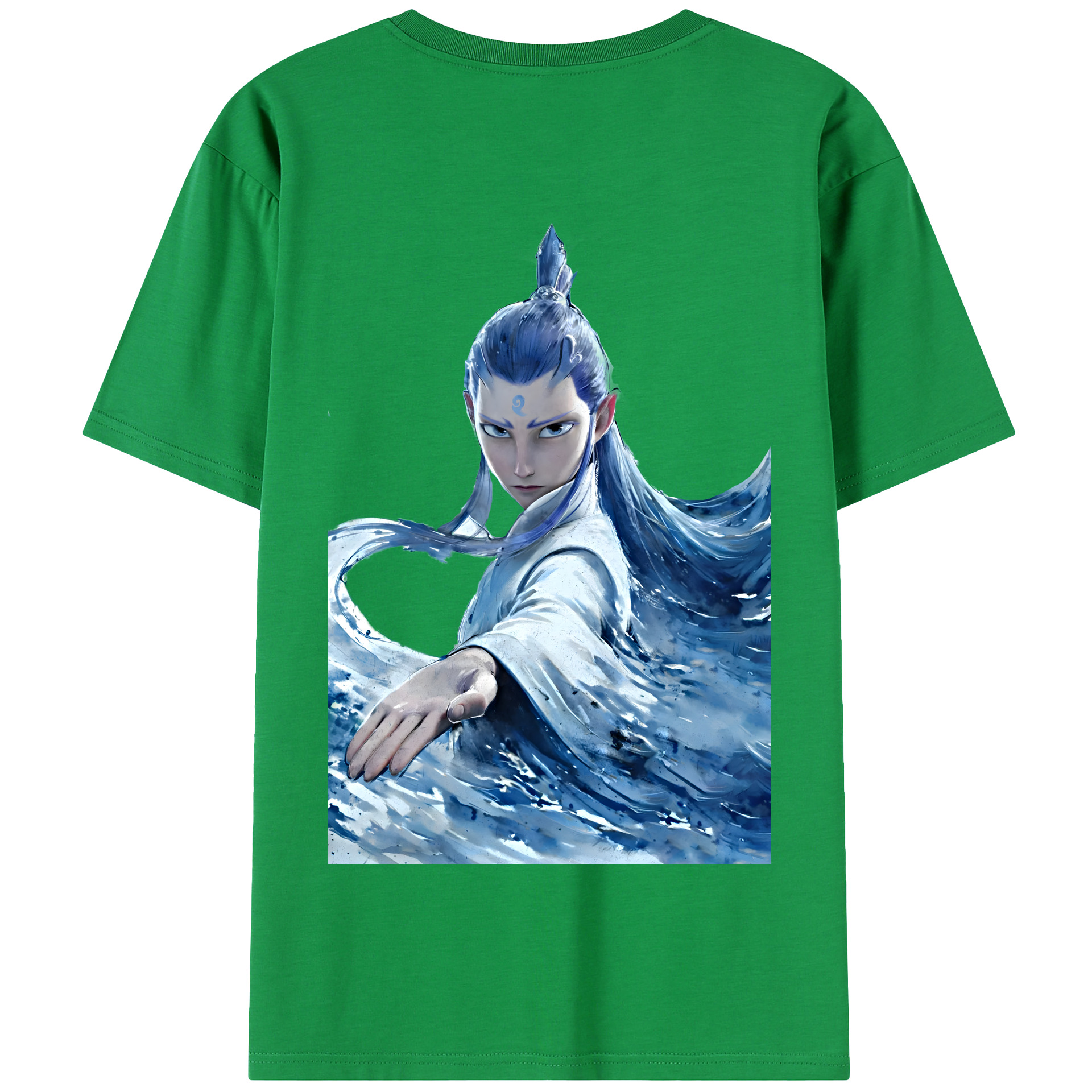 （画像用） Ne Zha 2 ナタ 魔童の大暴れ 綿100％半袖Tシャツ（背面プリント）