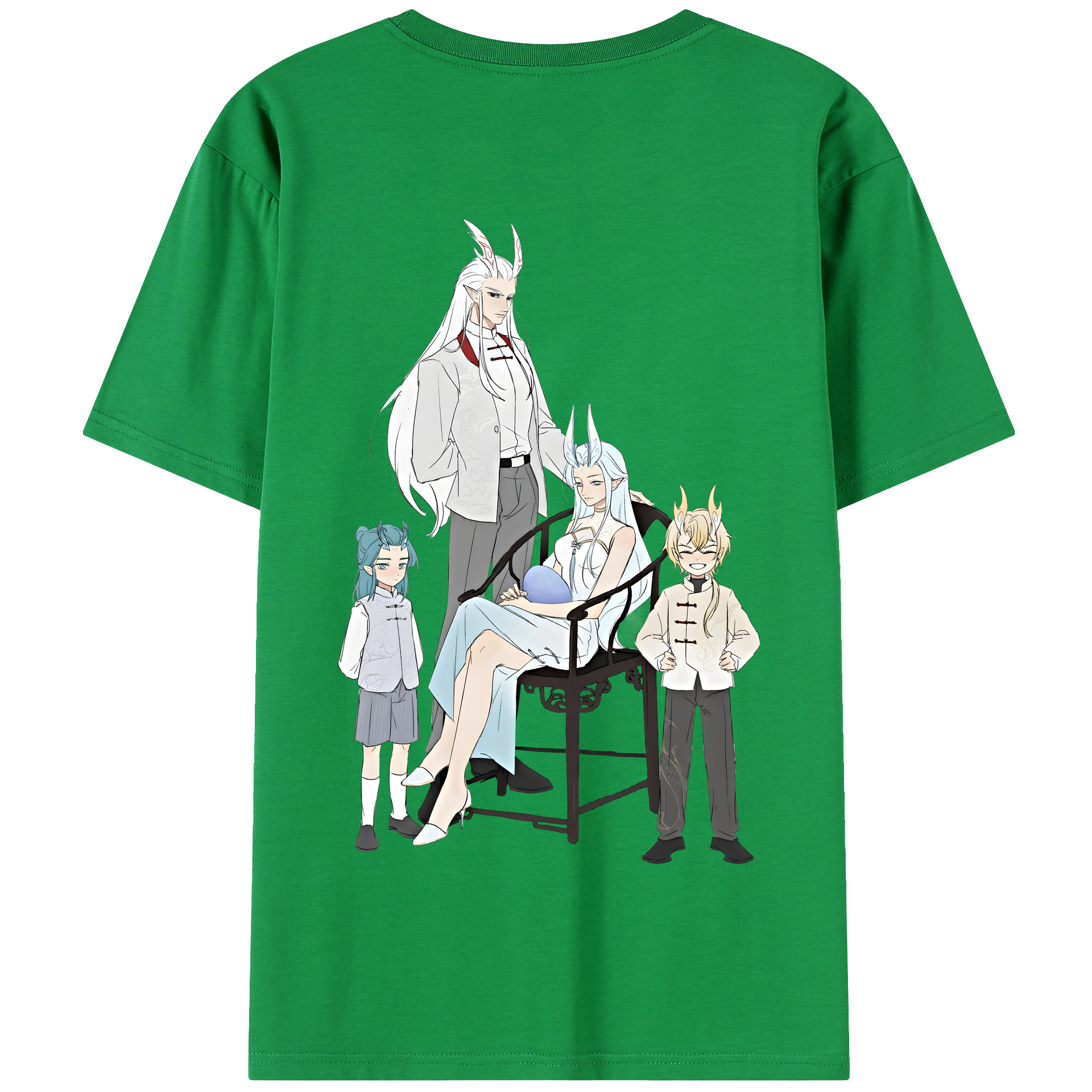 （画像用） Ne Zha 2 ナタ 魔童の大暴れ 綿100％半袖Tシャツ（背面プリント）