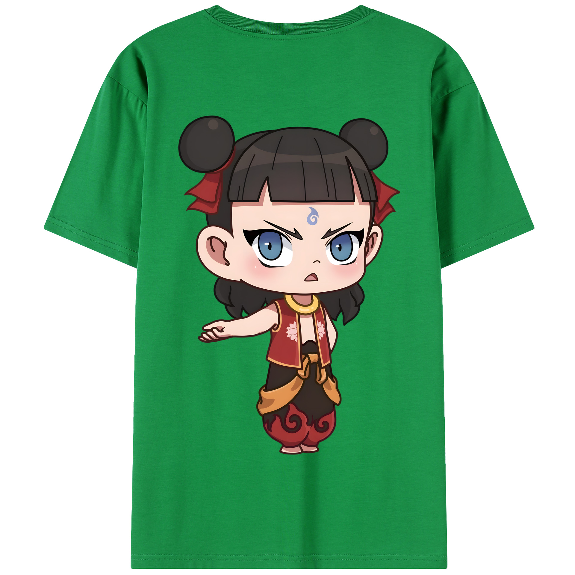 （画像用） Ne Zha 2 ナタ 魔童の大暴れ 綿100％半袖Tシャツ（背面プリント）