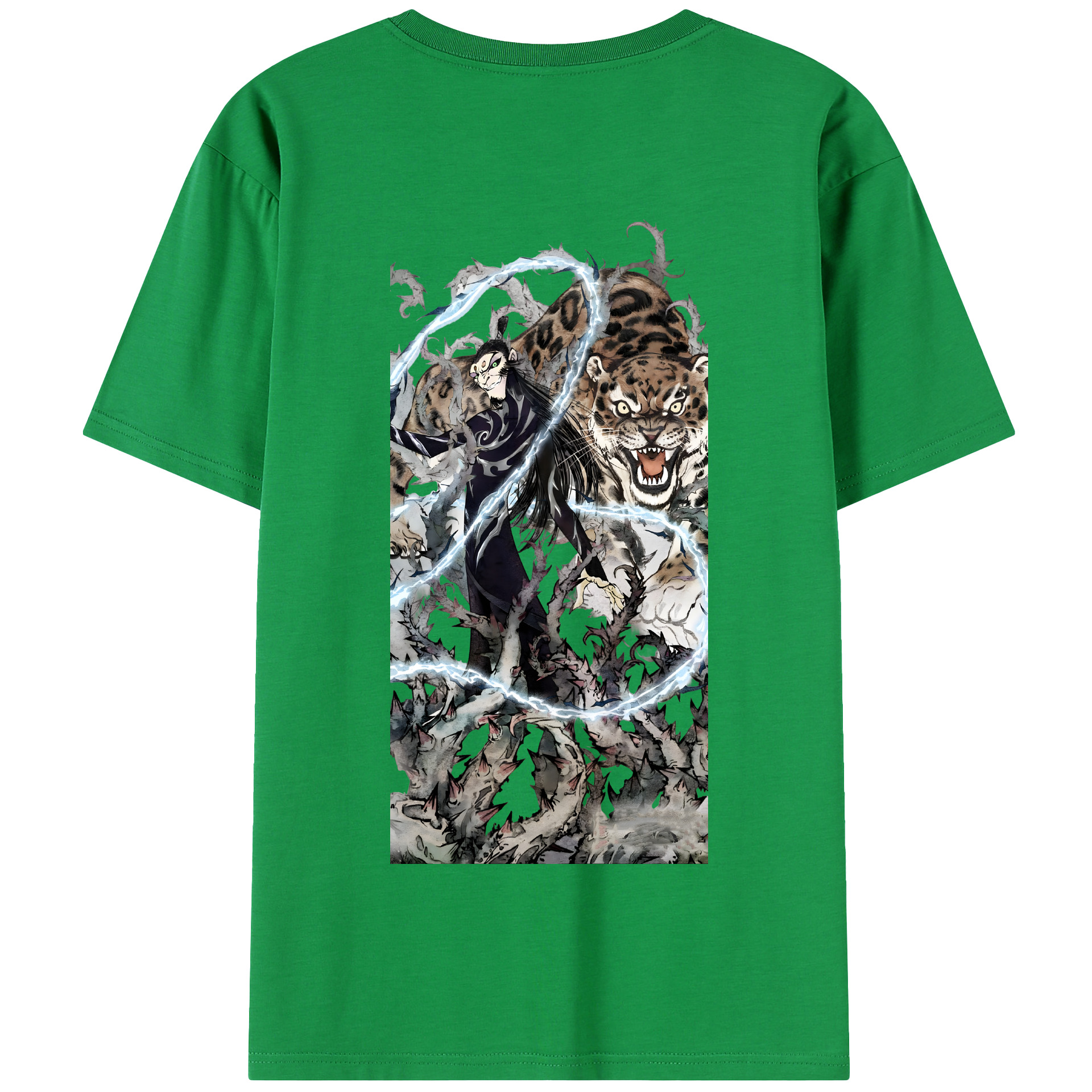 （画像用） Ne Zha 2 ナタ 魔童の大暴れ 綿100％半袖Tシャツ（背面プリント）