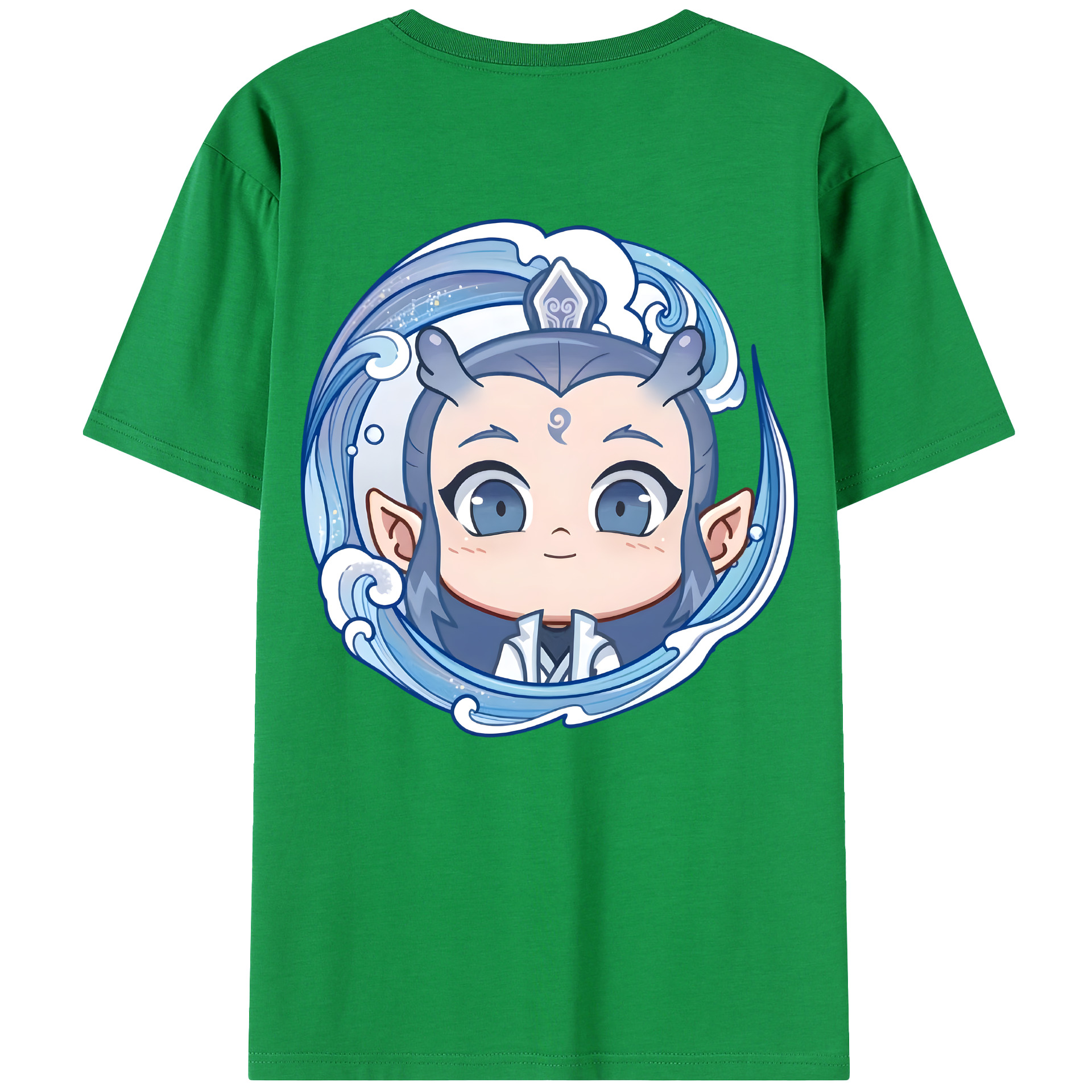 （画像用） Ne Zha 2 ナタ 魔童の大暴れ 綿100％半袖Tシャツ（背面プリント）