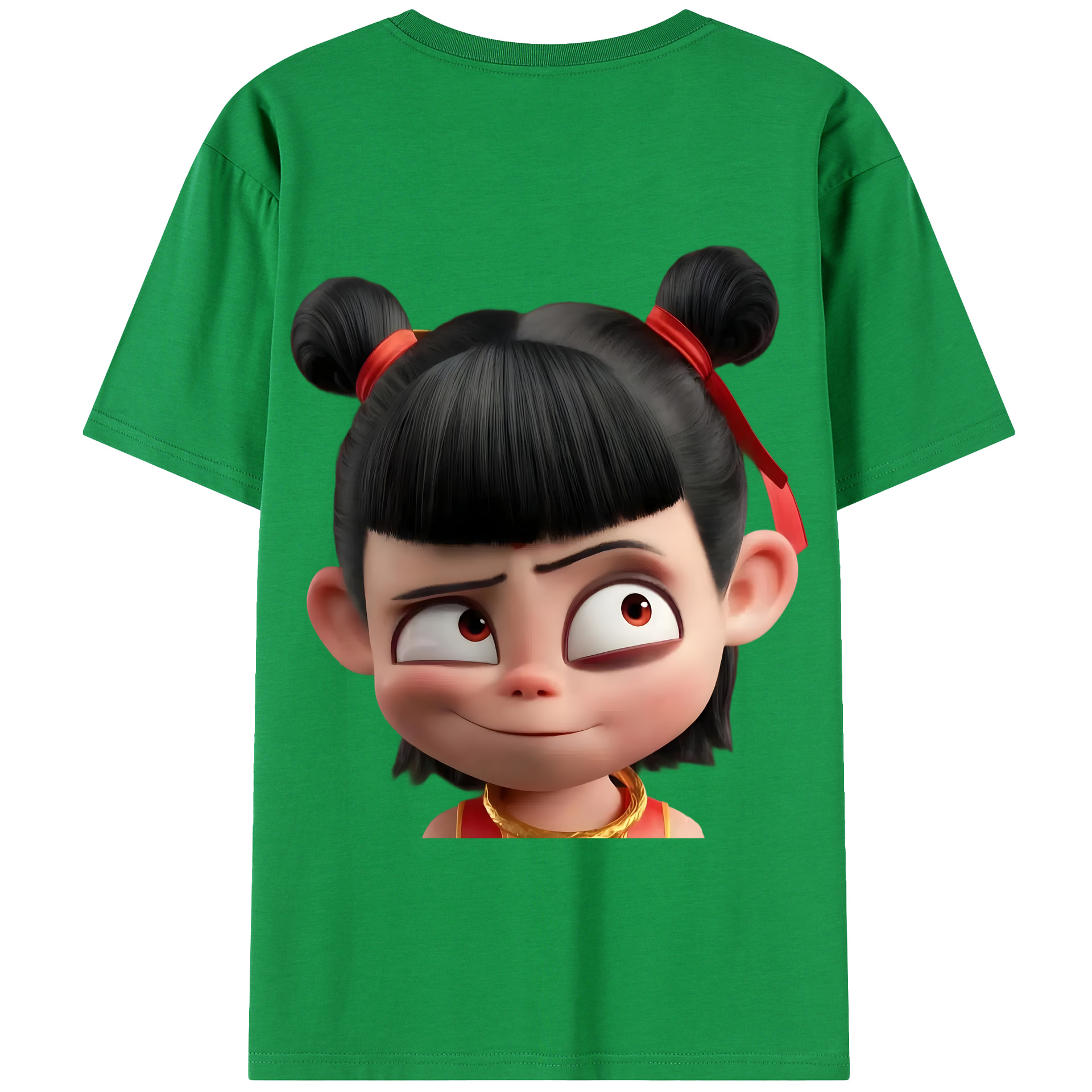 （画像用） Ne Zha 2 ナタ 魔童の大暴れ 綿100％半袖Tシャツ（背面プリント）