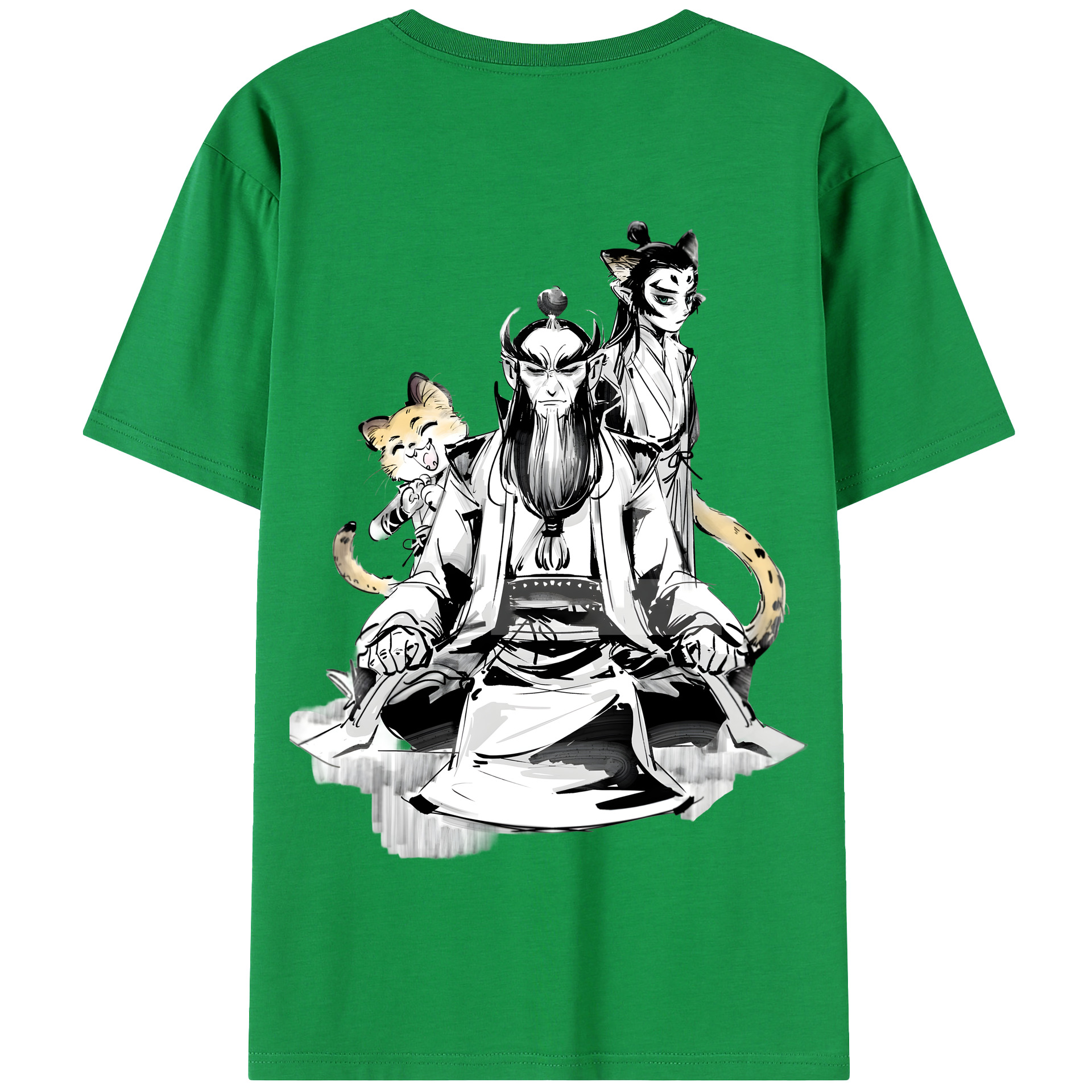 （画像用） Ne Zha 2 ナタ 魔童の大暴れ 綿100％半袖Tシャツ（背面プリント）