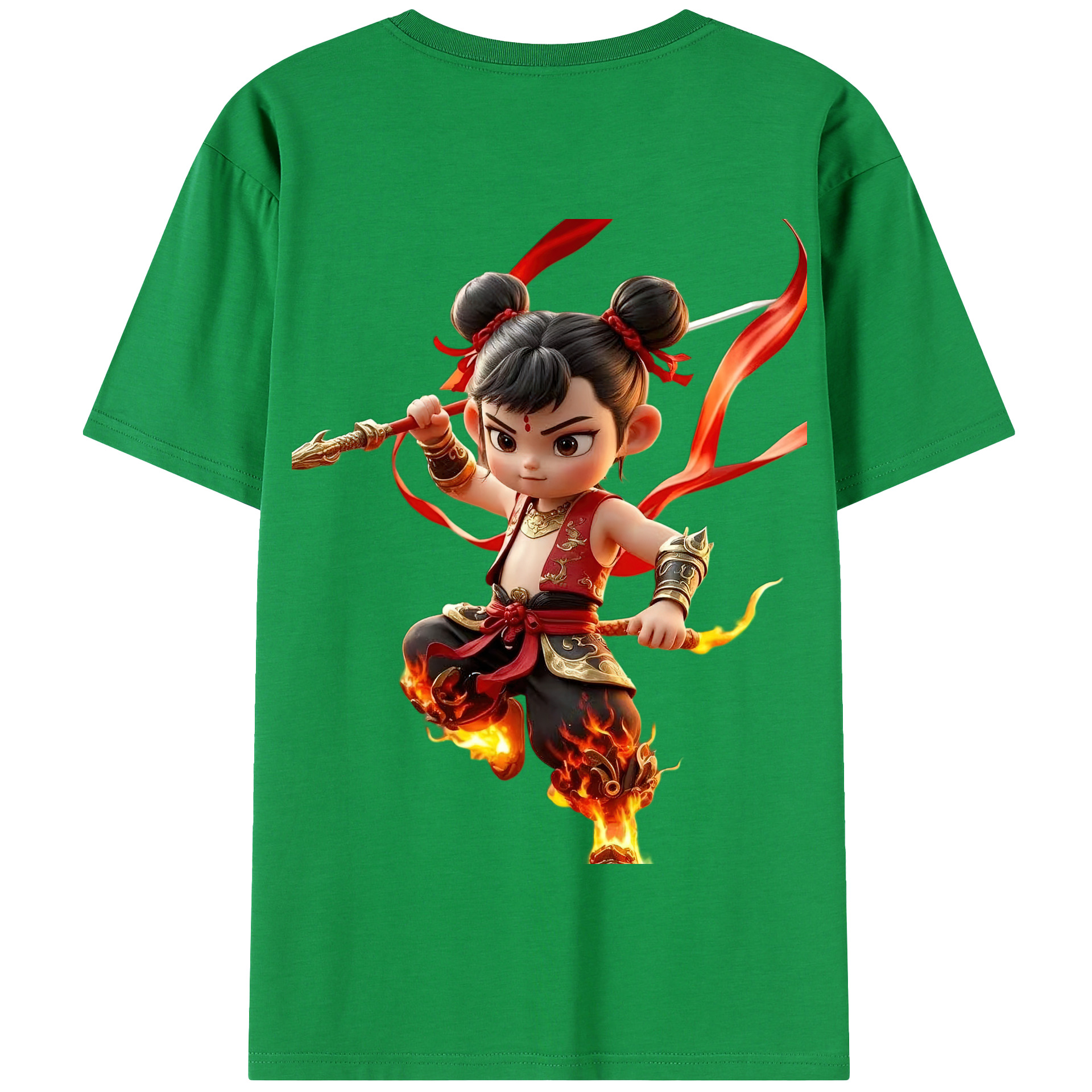 Ne Zha 2 ナタ 魔童の大暴れ 綿100％半袖Tシャツ（背面プリント）