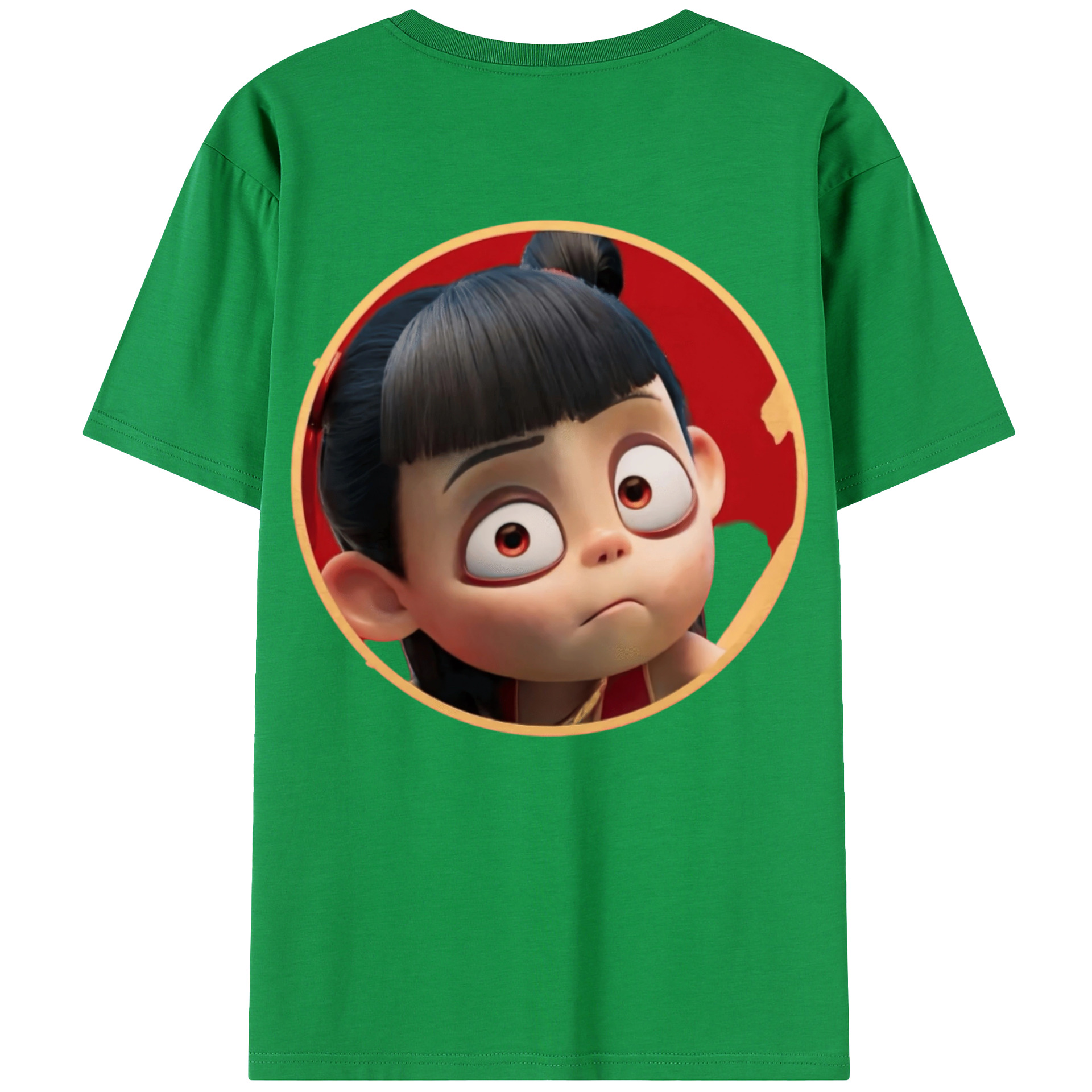 （画像用） Ne Zha 2 ナタ 魔童の大暴れ 綿100％半袖Tシャツ（背面プリント）