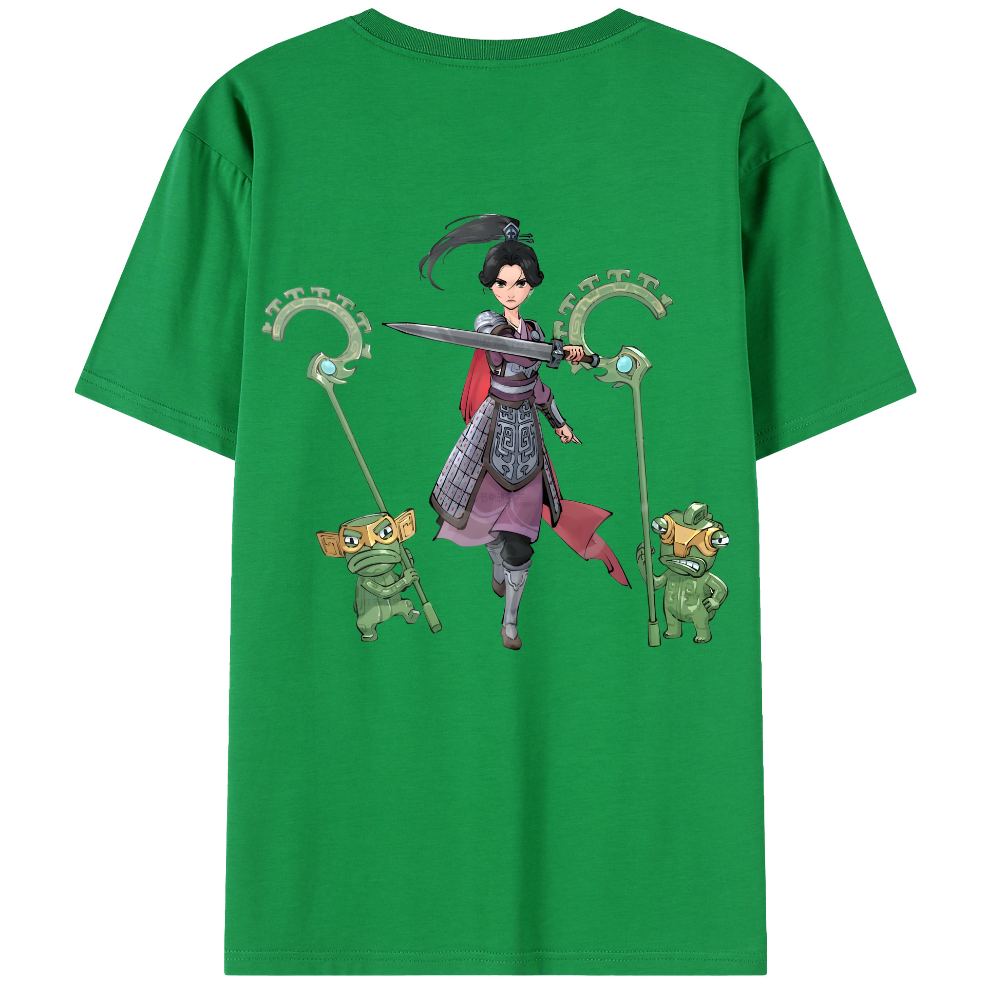（画像用） Ne Zha 2 ナタ 魔童の大暴れ 綿100％半袖Tシャツ（背面プリント）