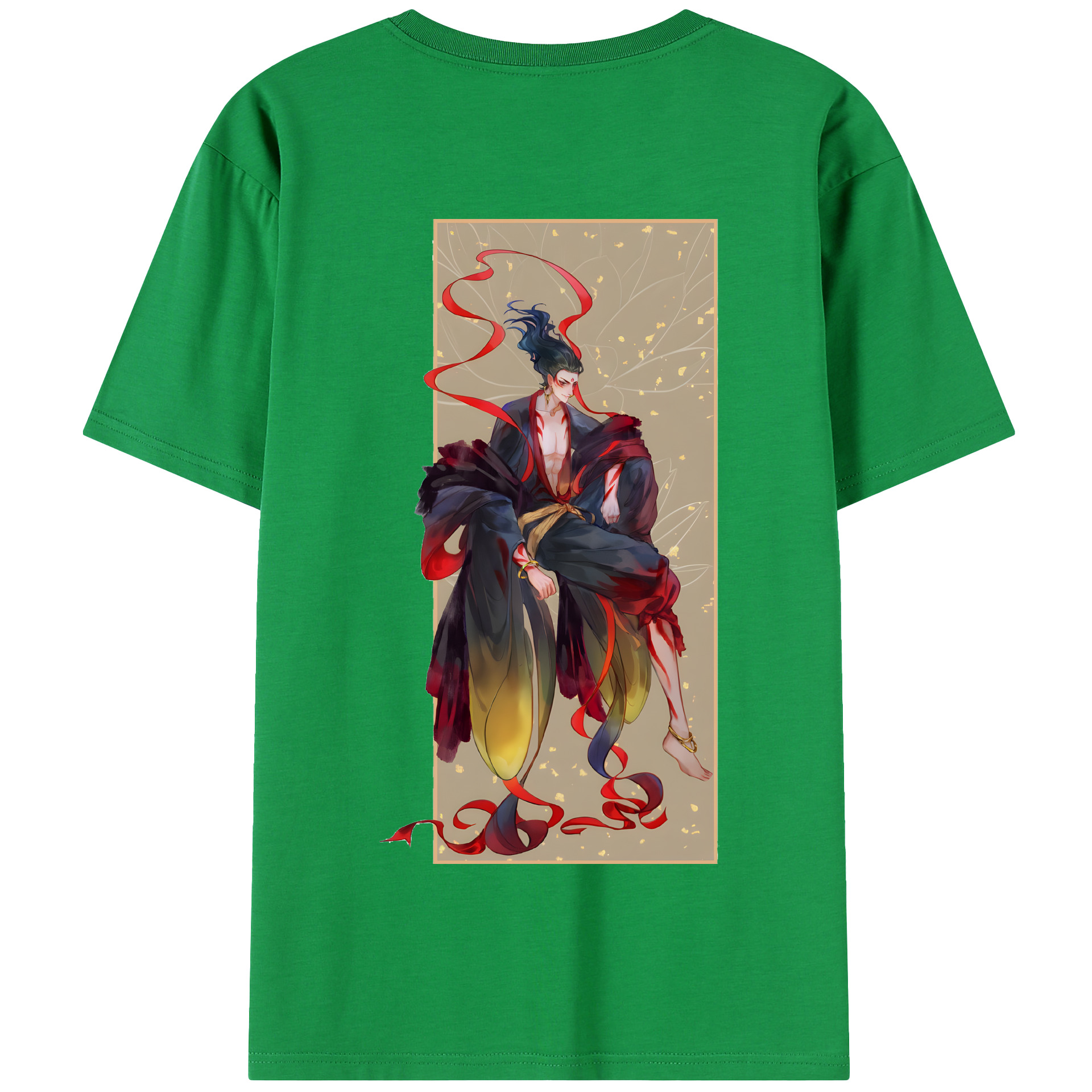（画像用） Ne Zha 2 ナタ 魔童の大暴れ 綿100％半袖Tシャツ（背面プリント）