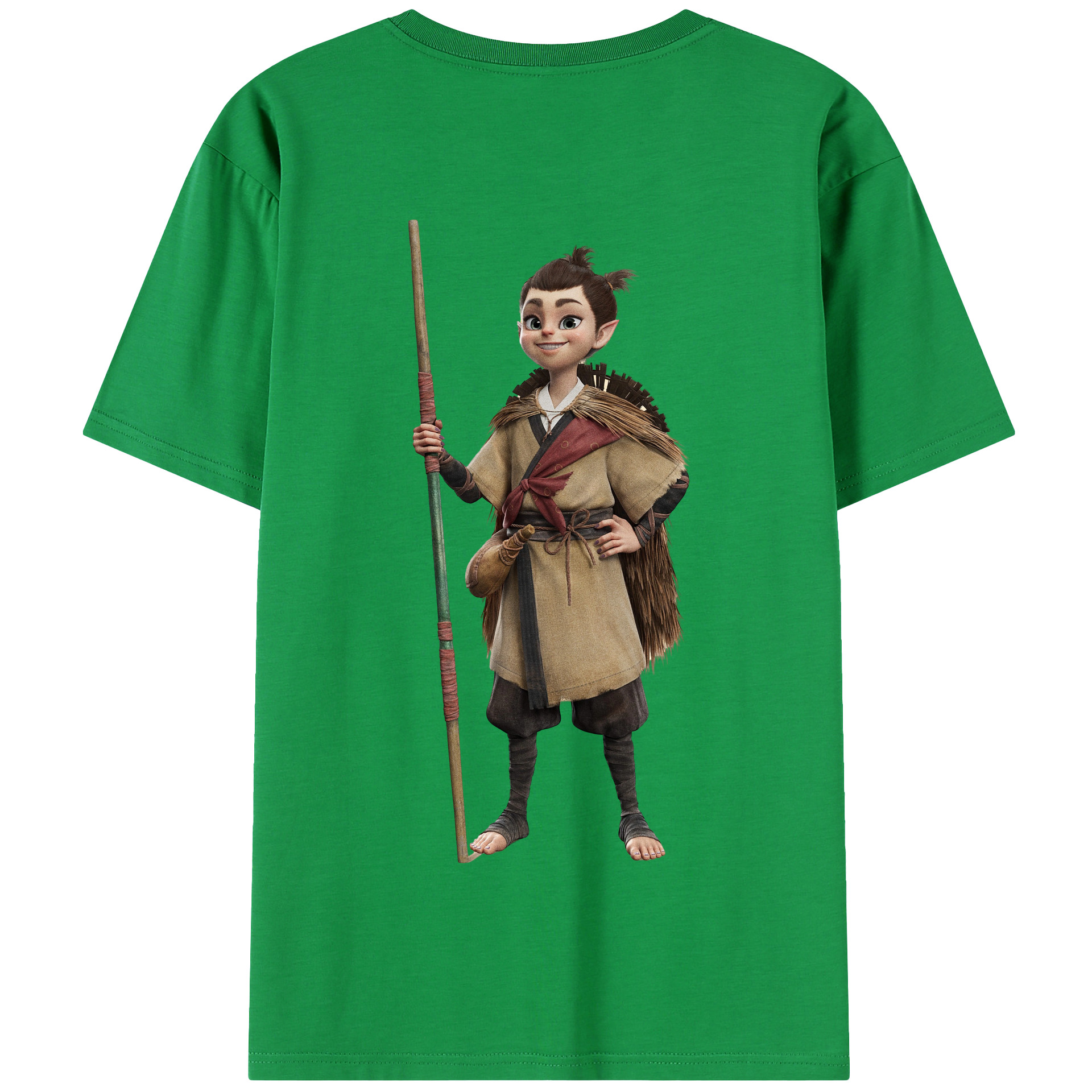 （画像用） Ne Zha 2 ナタ 魔童の大暴れ 綿100％半袖Tシャツ（背面プリント）