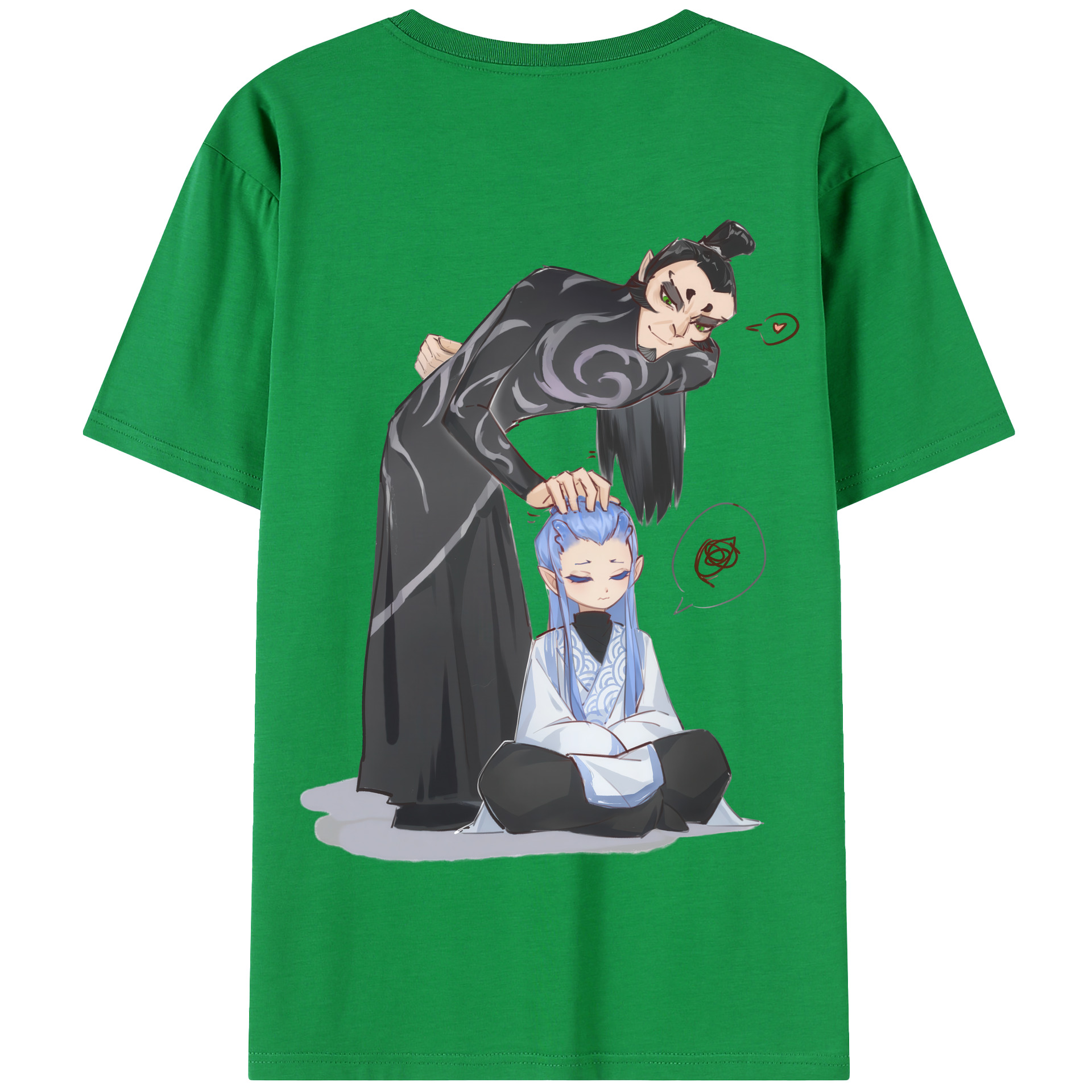 （画像用） Ne Zha 2 ナタ 魔童の大暴れ 綿100％半袖Tシャツ（背面プリント）