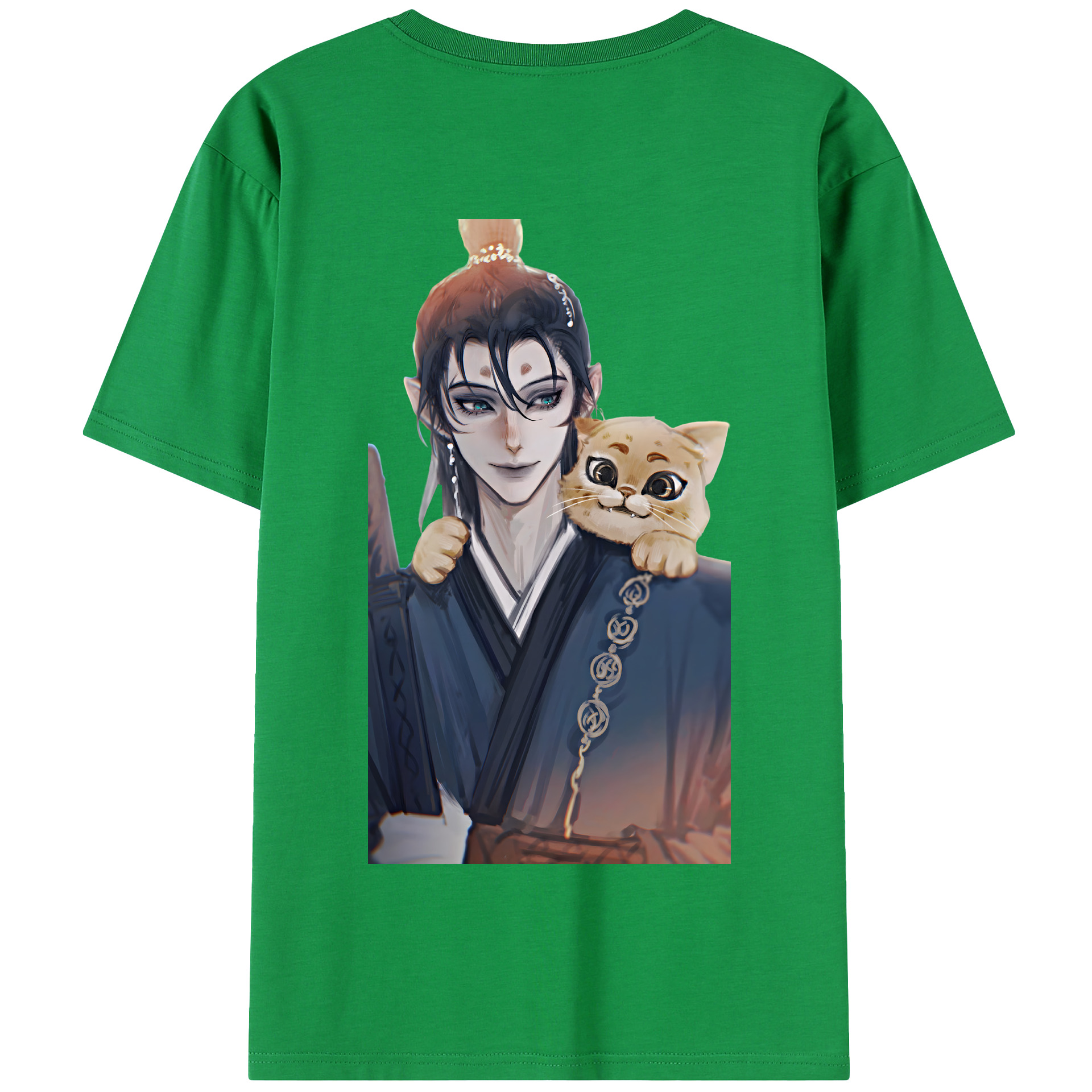 （画像用） Ne Zha 2 ナタ 魔童の大暴れ 綿100％半袖Tシャツ（背面プリント）