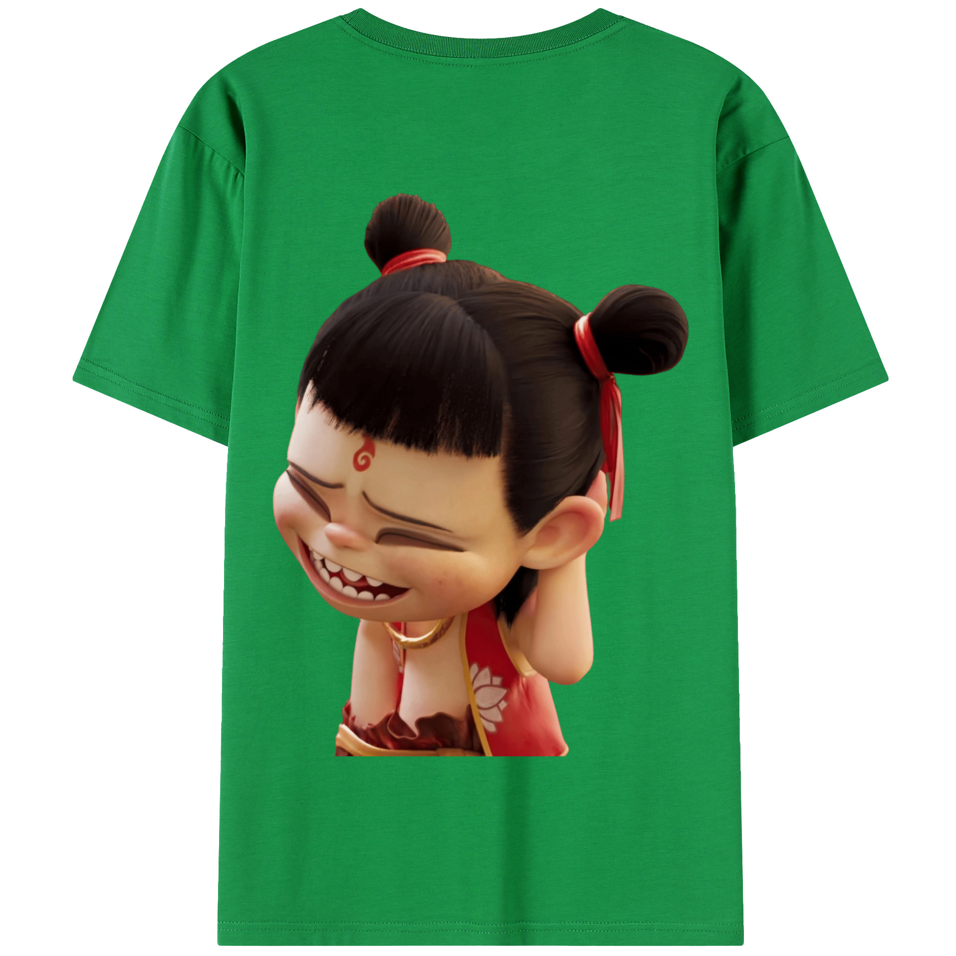 （画像用） Ne Zha 2 ナタ 魔童の大暴れ 綿100％半袖Tシャツ（背面プリント）