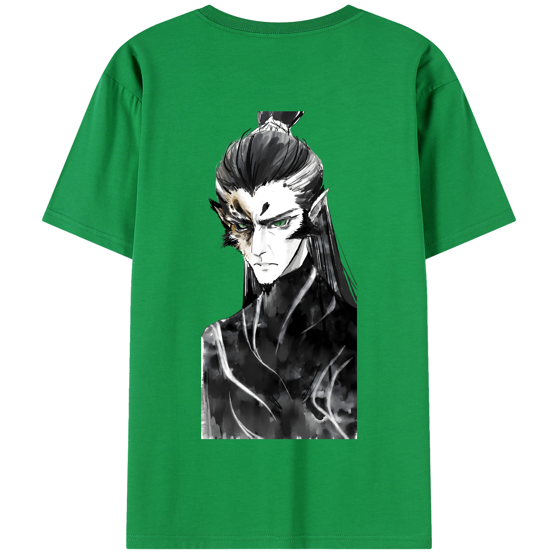 （画像用） Ne Zha 2 ナタ 魔童の大暴れ 綿100％半袖Tシャツ（背面プリント）