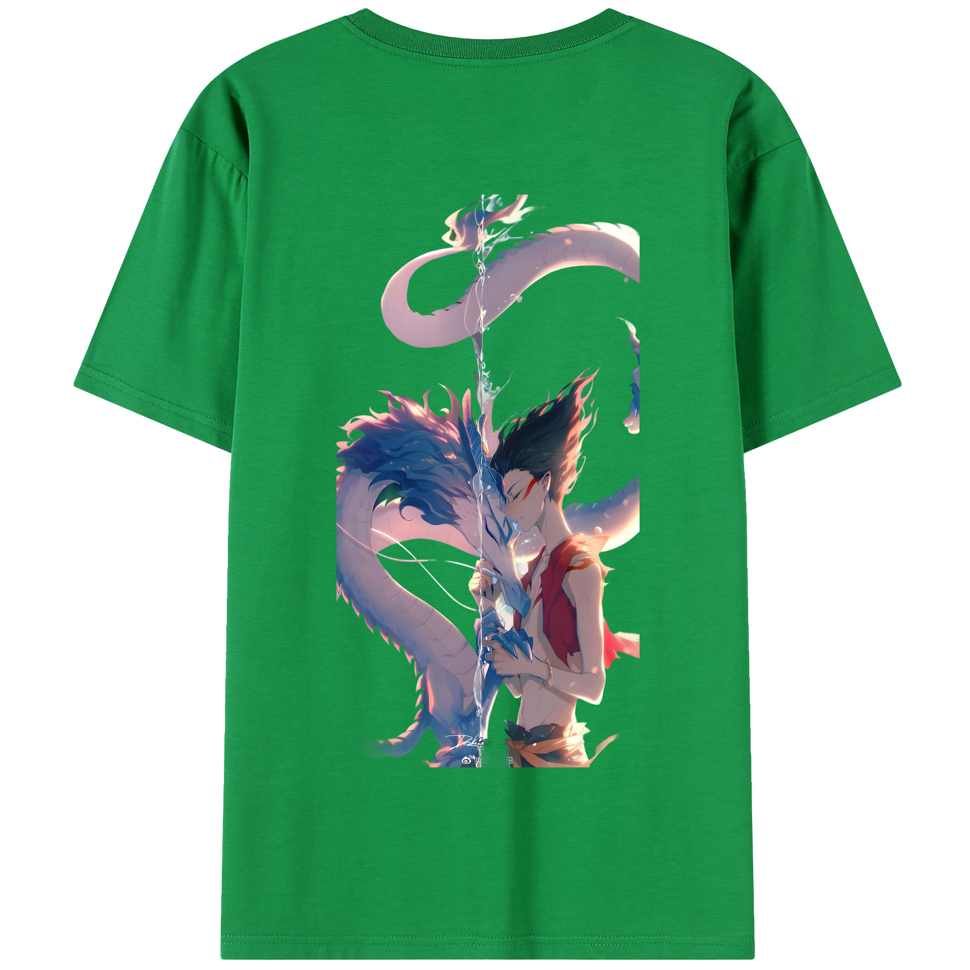 （画像用） Ne Zha 2 ナタ 魔童の大暴れ 綿100％半袖Tシャツ（背面プリント）