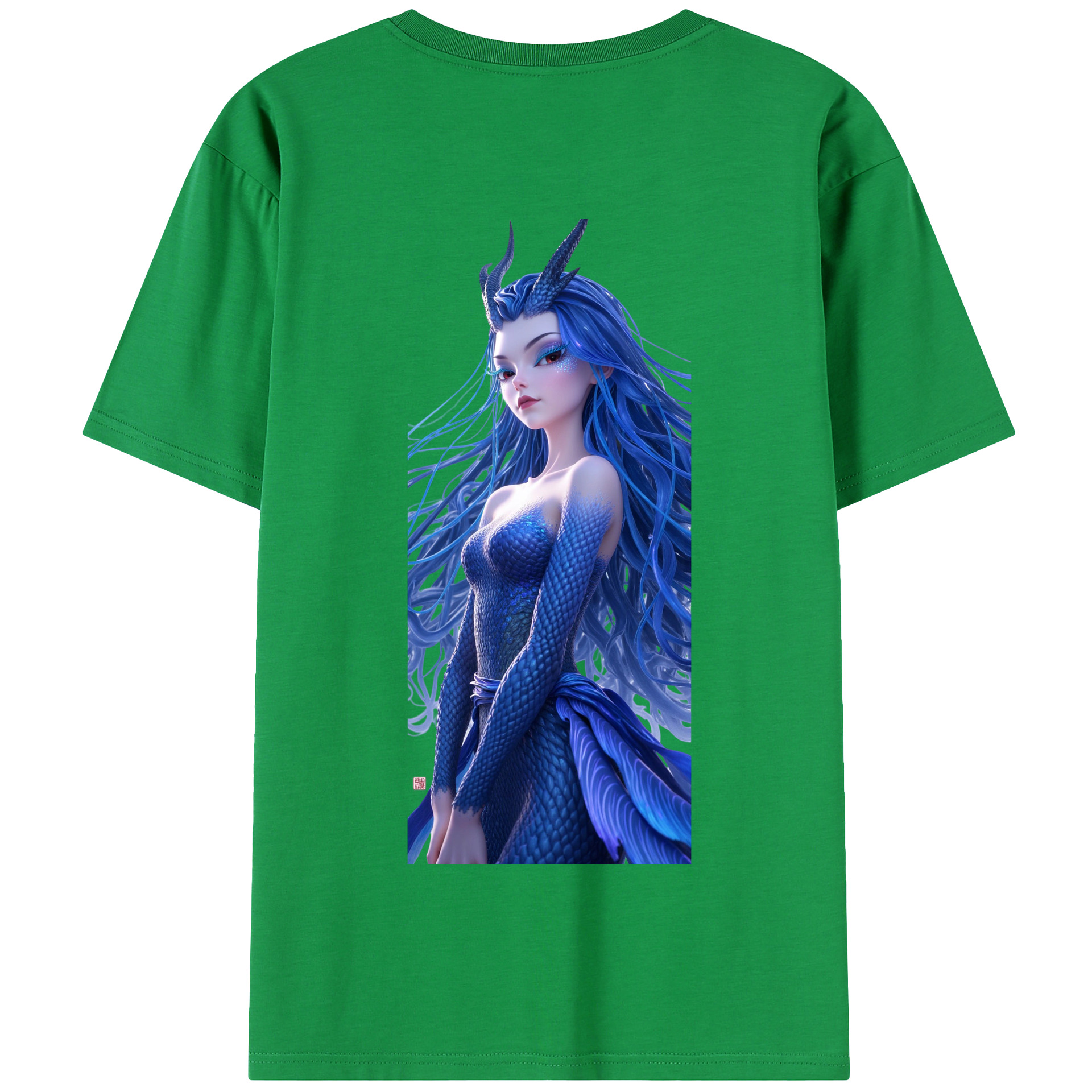 （画像用） Ne Zha 2 ナタ 魔童の大暴れ 綿100％半袖Tシャツ（背面プリント）
