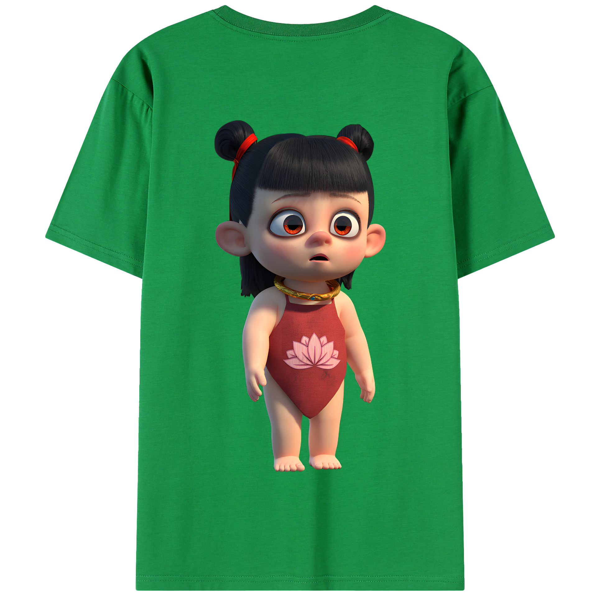 （画像用） Ne Zha 2 ナタ 魔童の大暴れ 綿100％半袖Tシャツ（背面プリント）