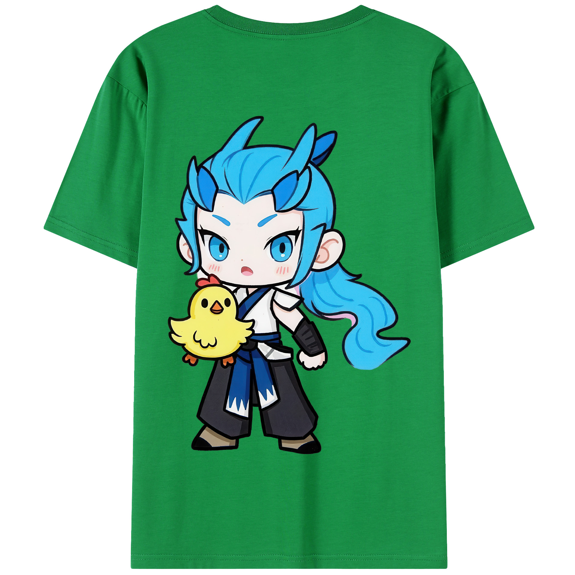 （画像用） Ne Zha 2 ナタ 魔童の大暴れ 綿100％半袖Tシャツ（背面プリント）
