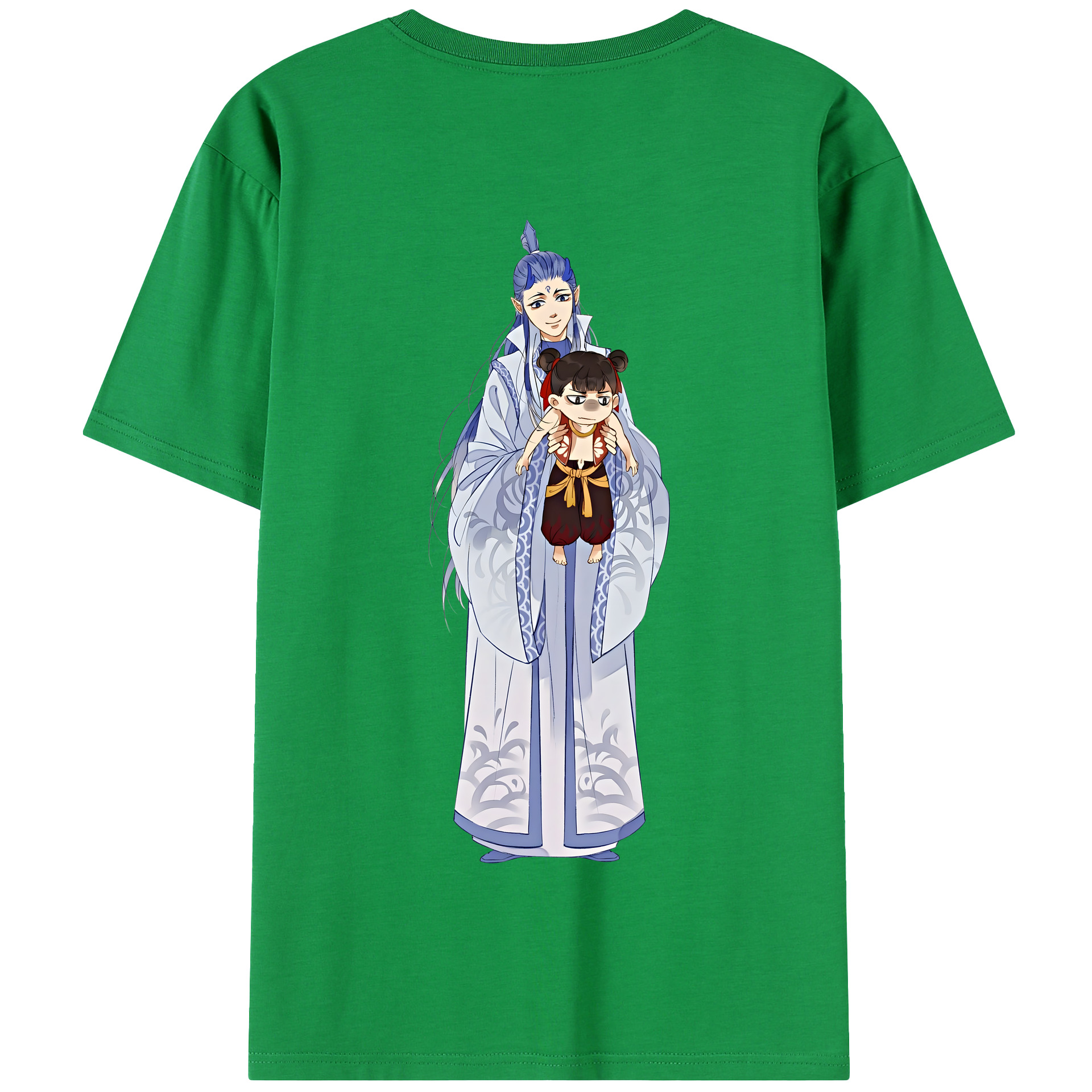 （画像用） Ne Zha 2 ナタ 魔童の大暴れ 綿100％半袖Tシャツ（背面プリント）