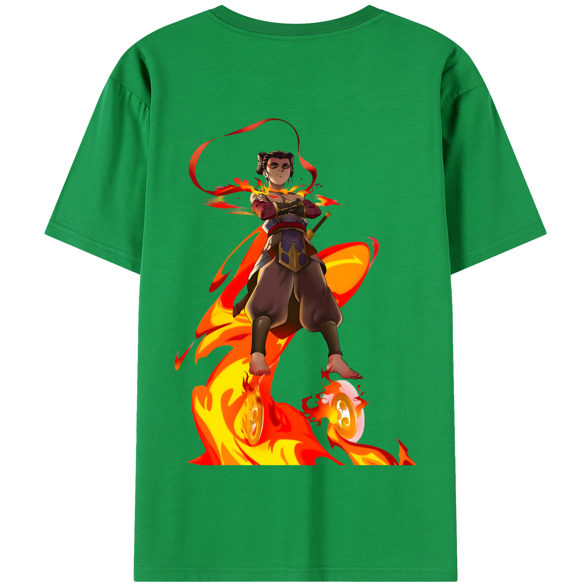 （画像用） Ne Zha 2 ナタ 魔童の大暴れ 綿100％半袖Tシャツ（背面プリント）