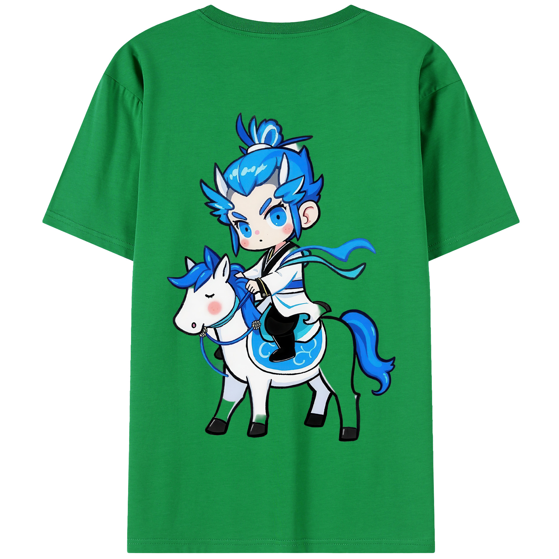 （画像用） Ne Zha 2 ナタ 魔童の大暴れ 綿100％半袖Tシャツ（背面プリント）