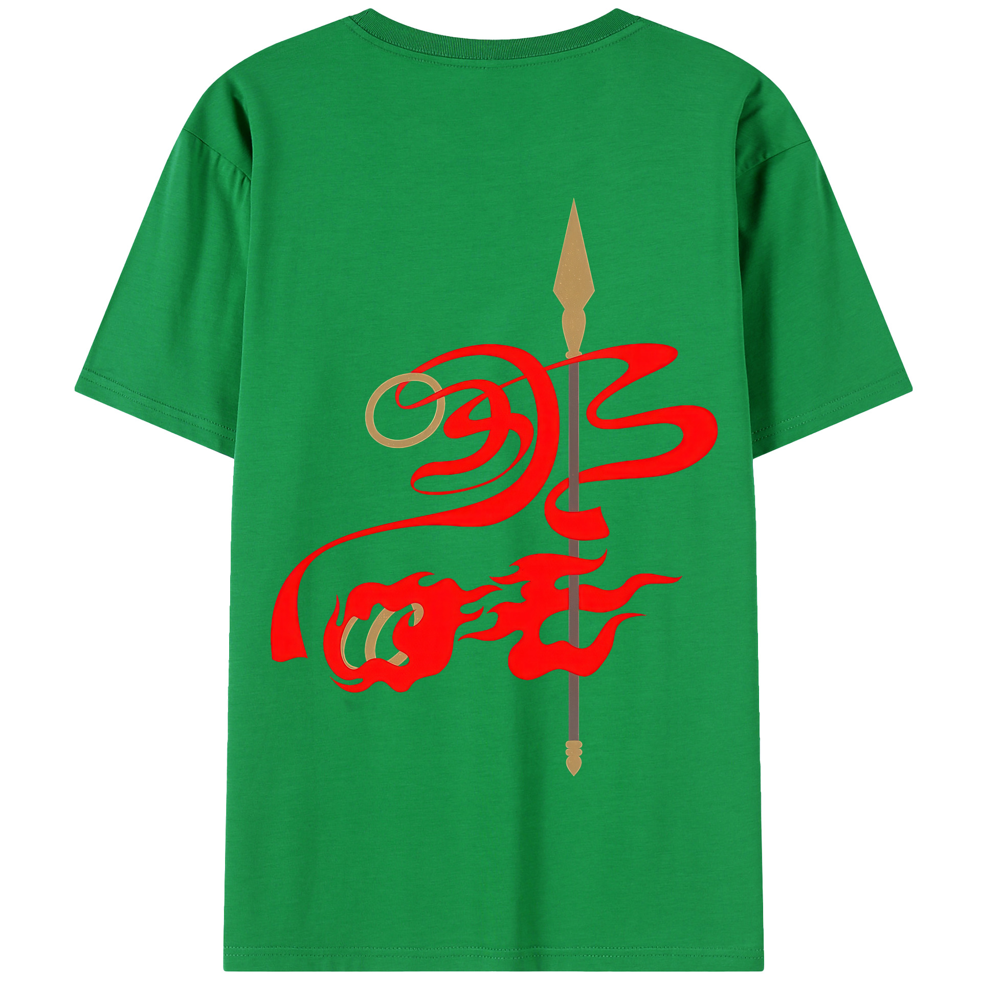 （画像用） Ne Zha 2 ナタ 魔童の大暴れ 綿100％半袖Tシャツ（背面プリント）