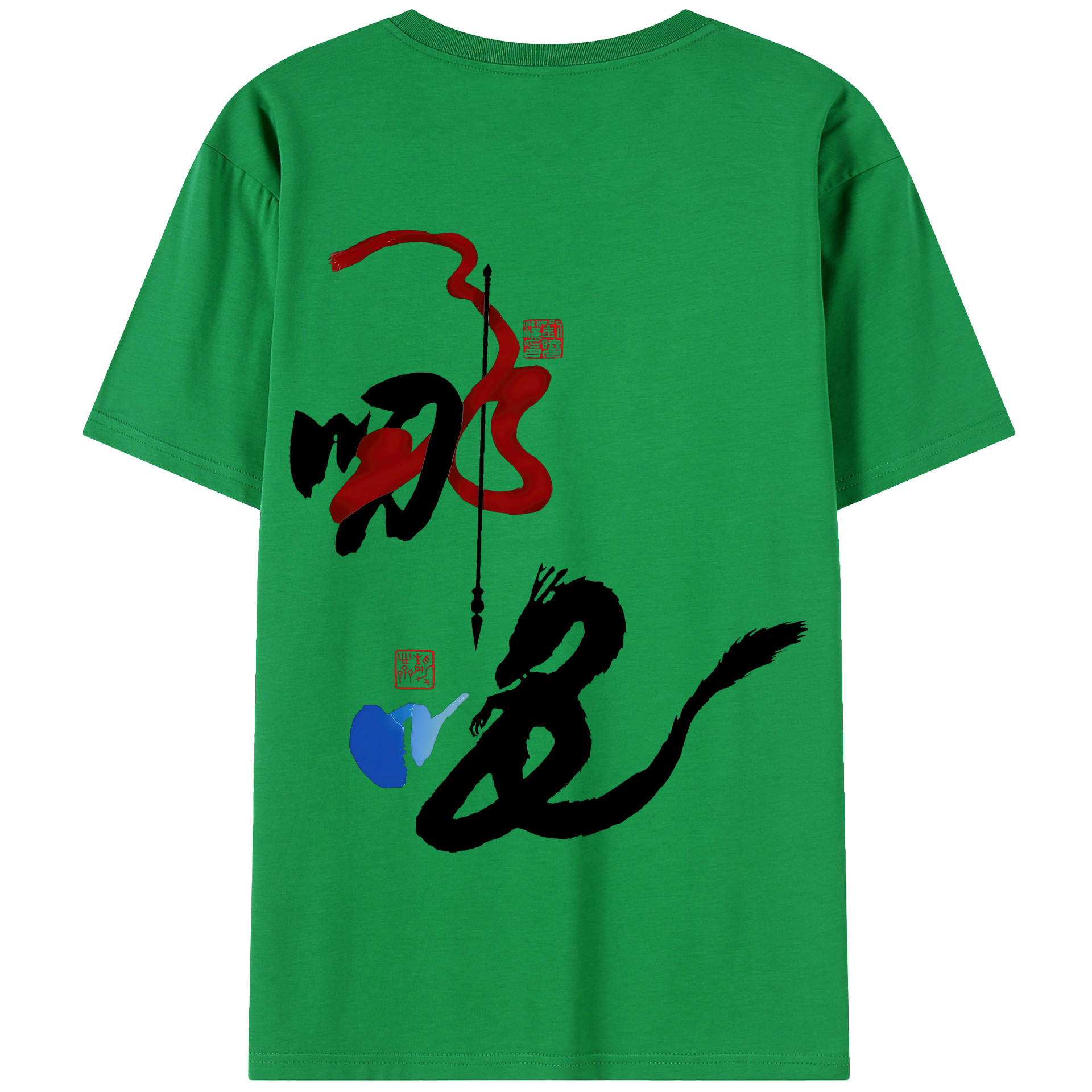 （画像用） Ne Zha 2 ナタ 魔童の大暴れ 綿100％半袖Tシャツ（背面プリント）
