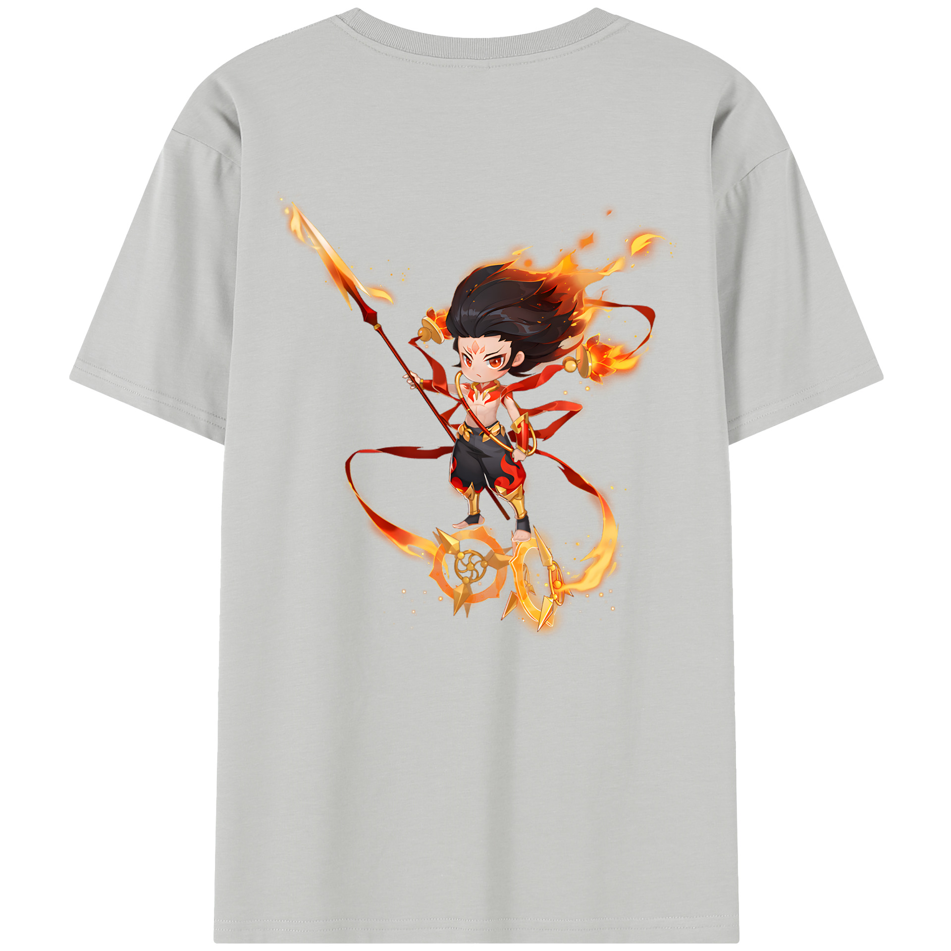 （画像用） Ne Zha 2 ナタ 魔童の大暴れ 綿100％半袖Tシャツ（背面プリント）