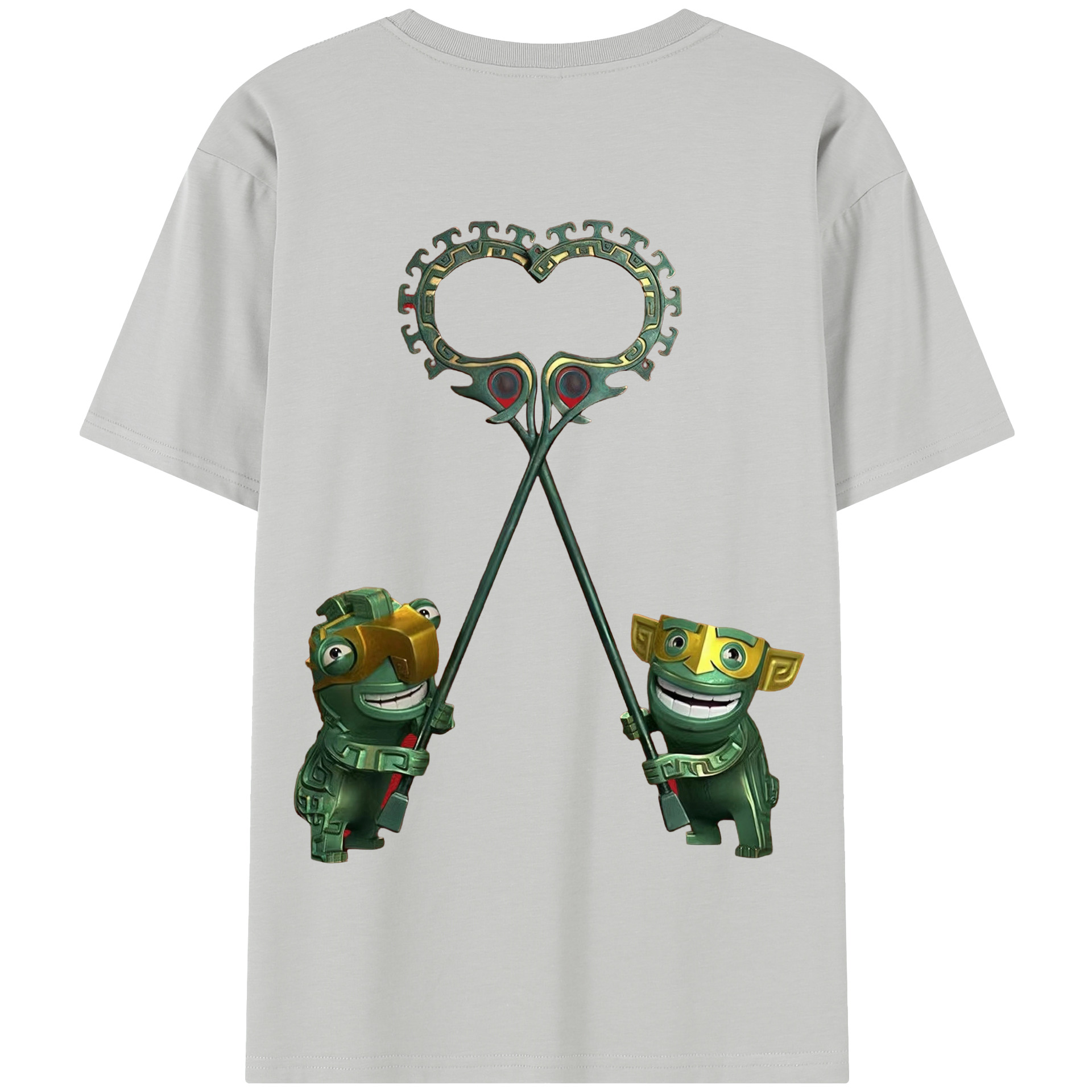 （画像用） Ne Zha 2 ナタ 魔童の大暴れ 綿100％半袖Tシャツ（背面プリント）