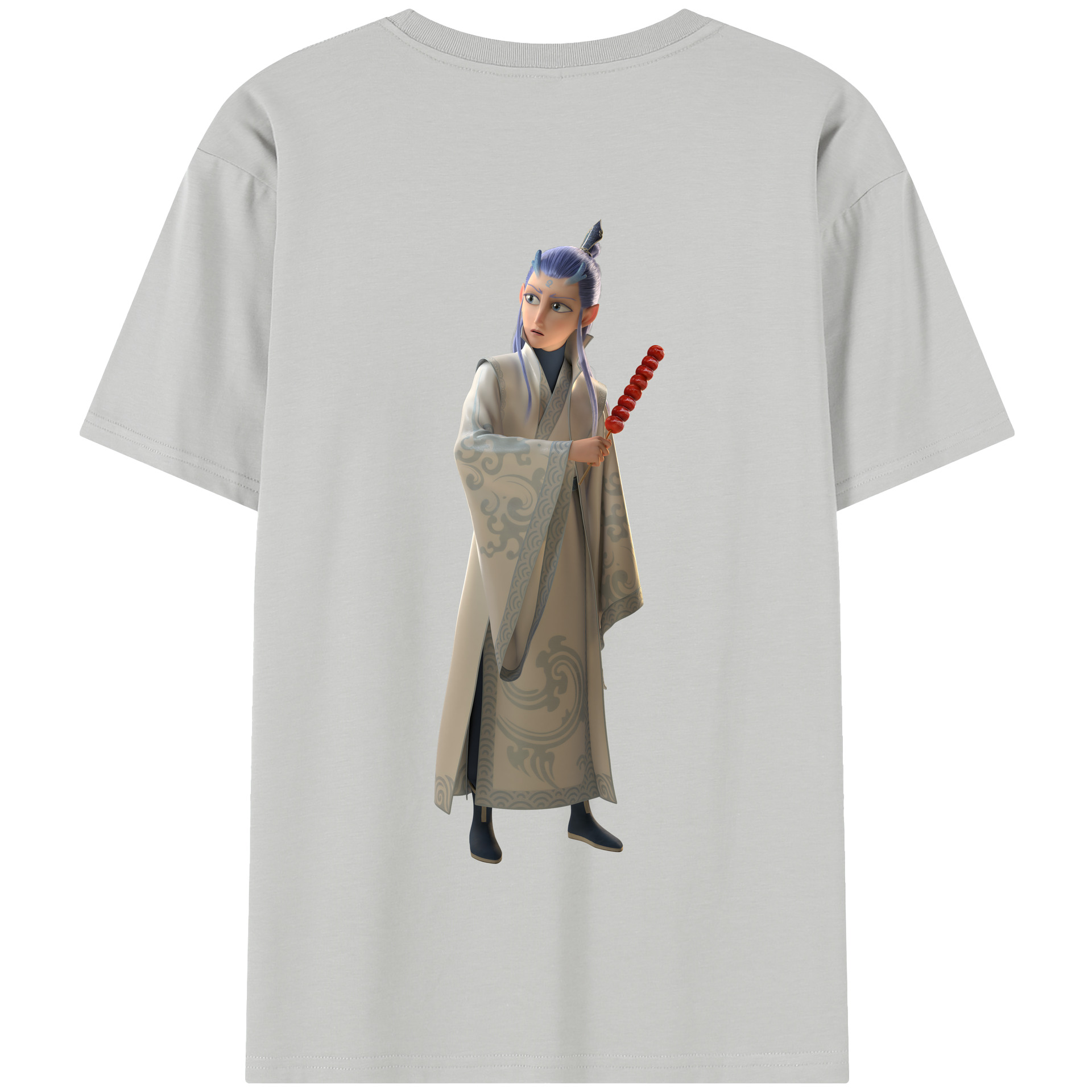 （画像用） Ne Zha 2 ナタ 魔童の大暴れ 綿100％半袖Tシャツ（背面プリント）