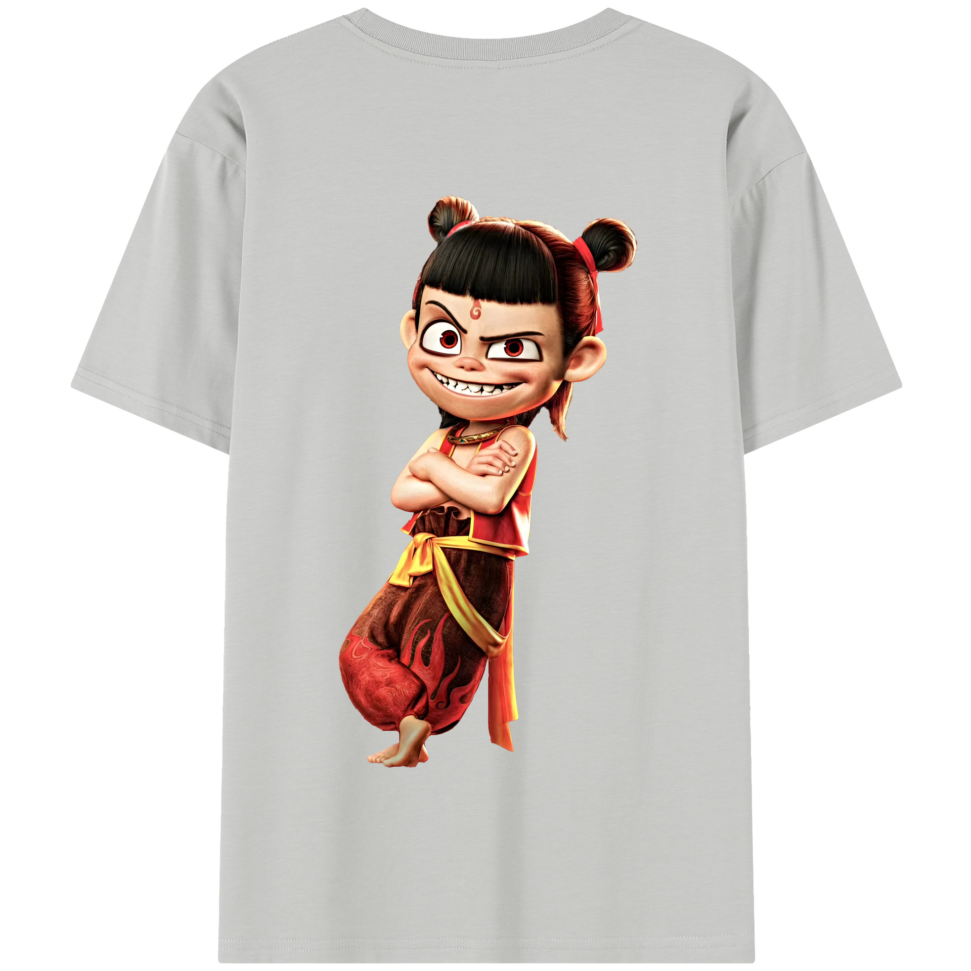 （画像用） Ne Zha 2 ナタ 魔童の大暴れ 綿100％半袖Tシャツ（背面プリント）