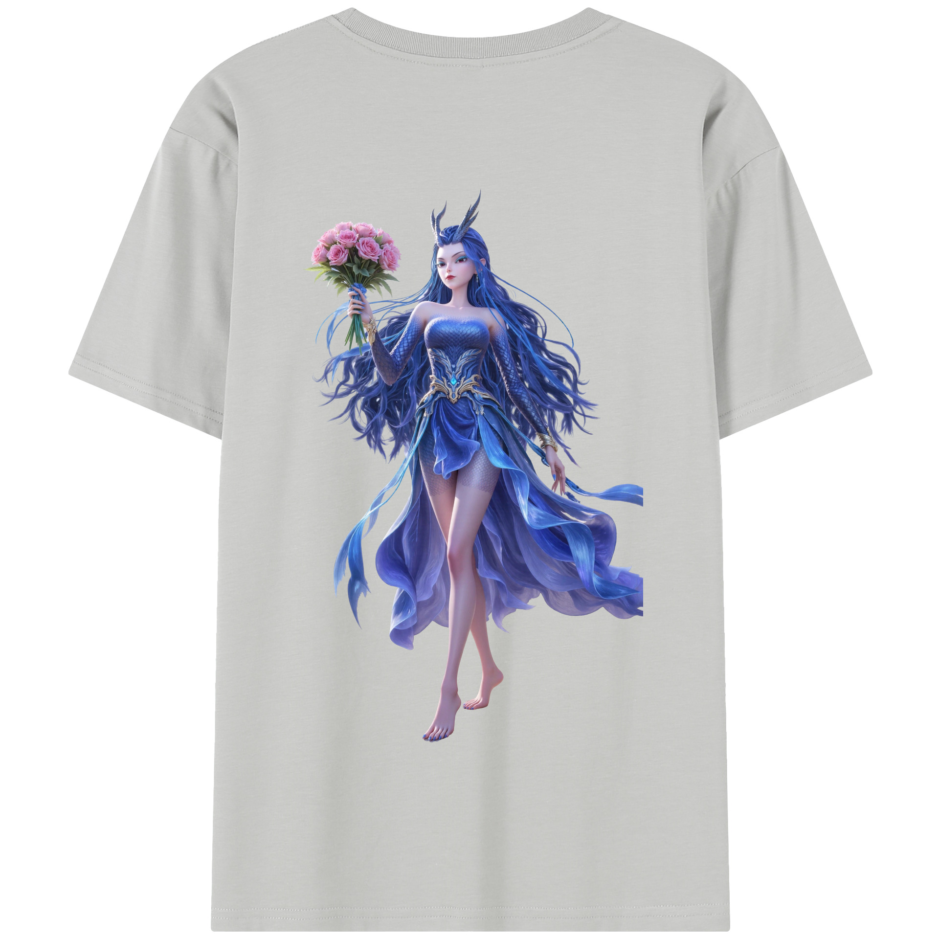 （画像用） Ne Zha 2 ナタ 魔童の大暴れ 綿100％半袖Tシャツ（背面プリント）