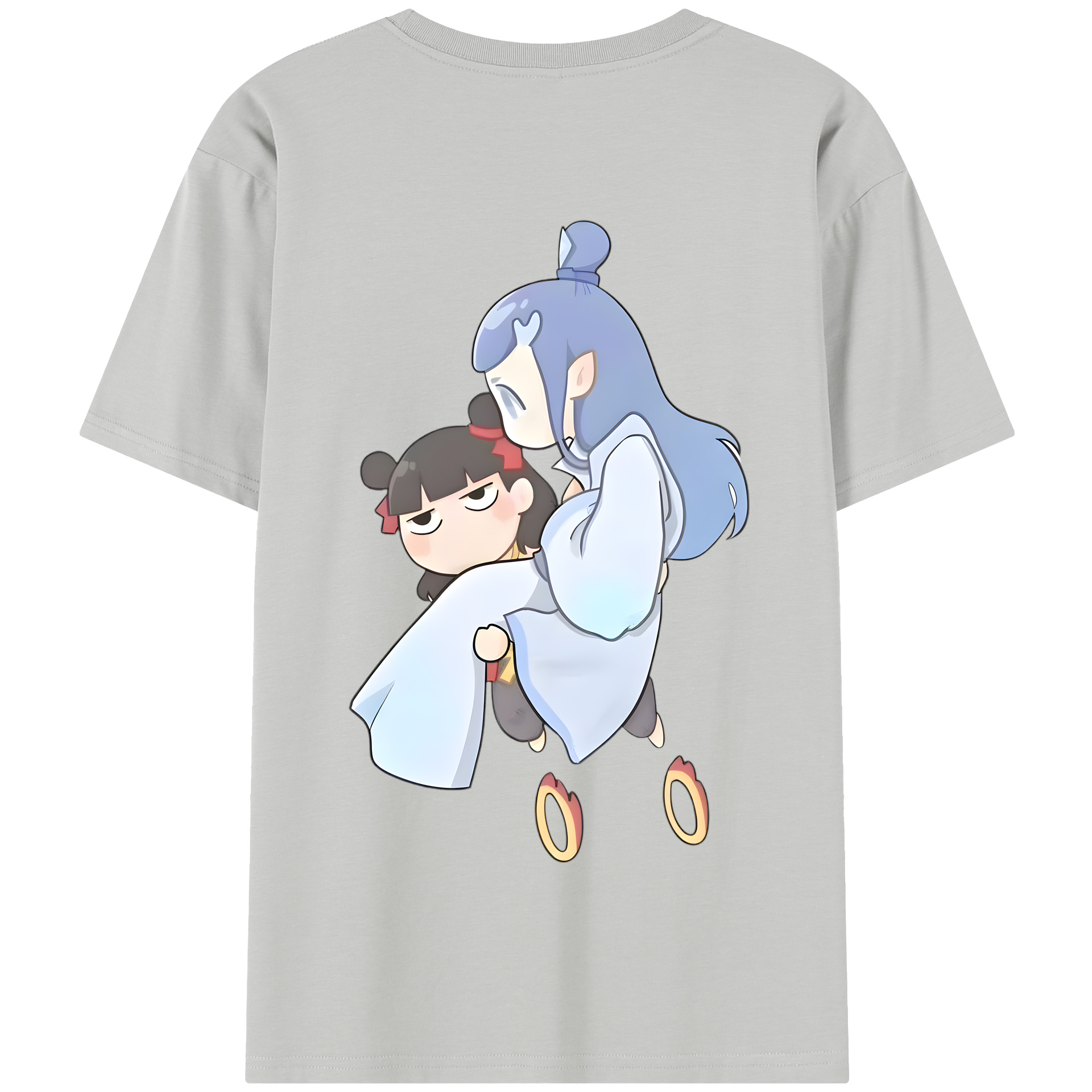 （画像用） Ne Zha 2 ナタ 魔童の大暴れ 綿100％半袖Tシャツ（背面プリント）