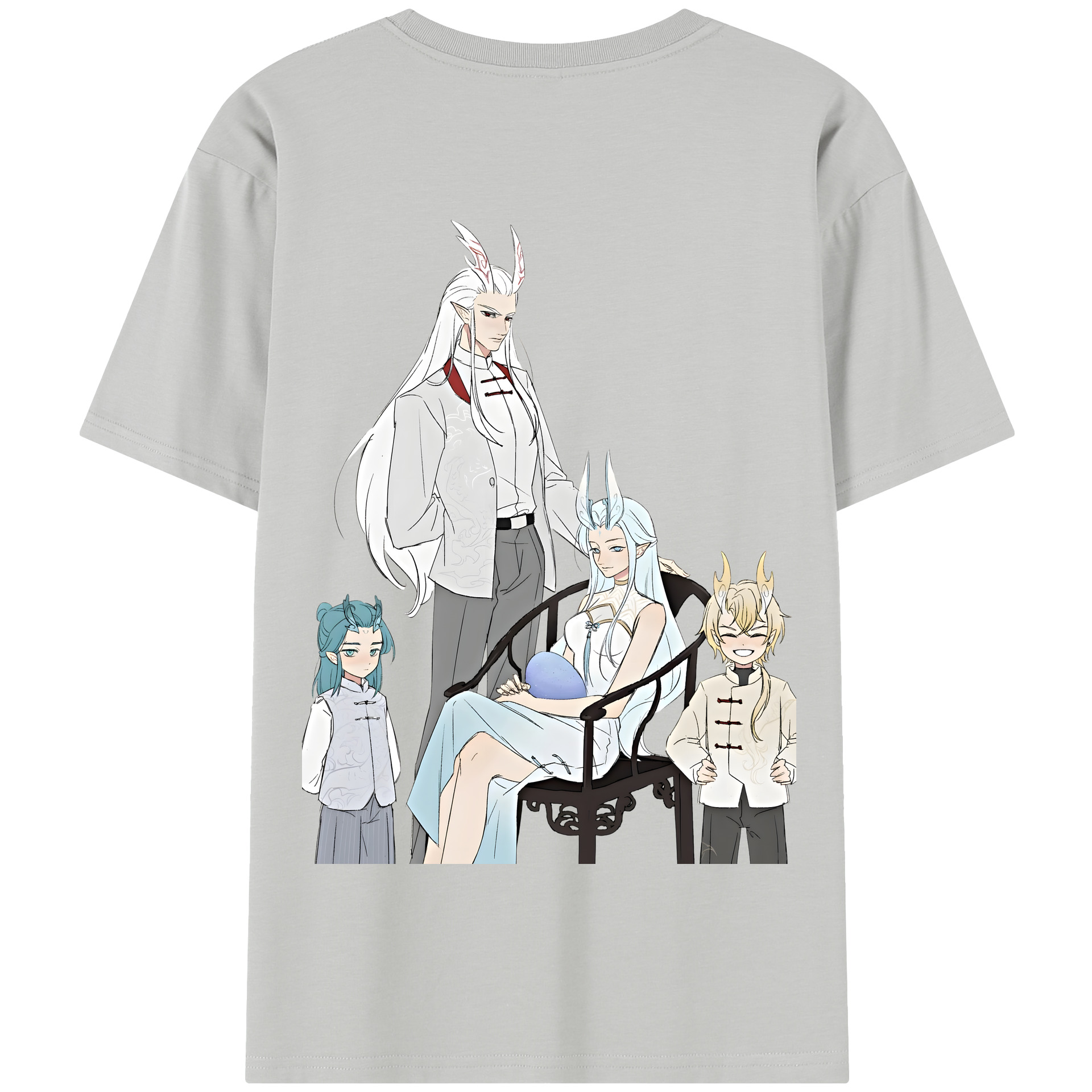 （画像用） Ne Zha 2 ナタ 魔童の大暴れ 綿100％半袖Tシャツ（背面プリント）