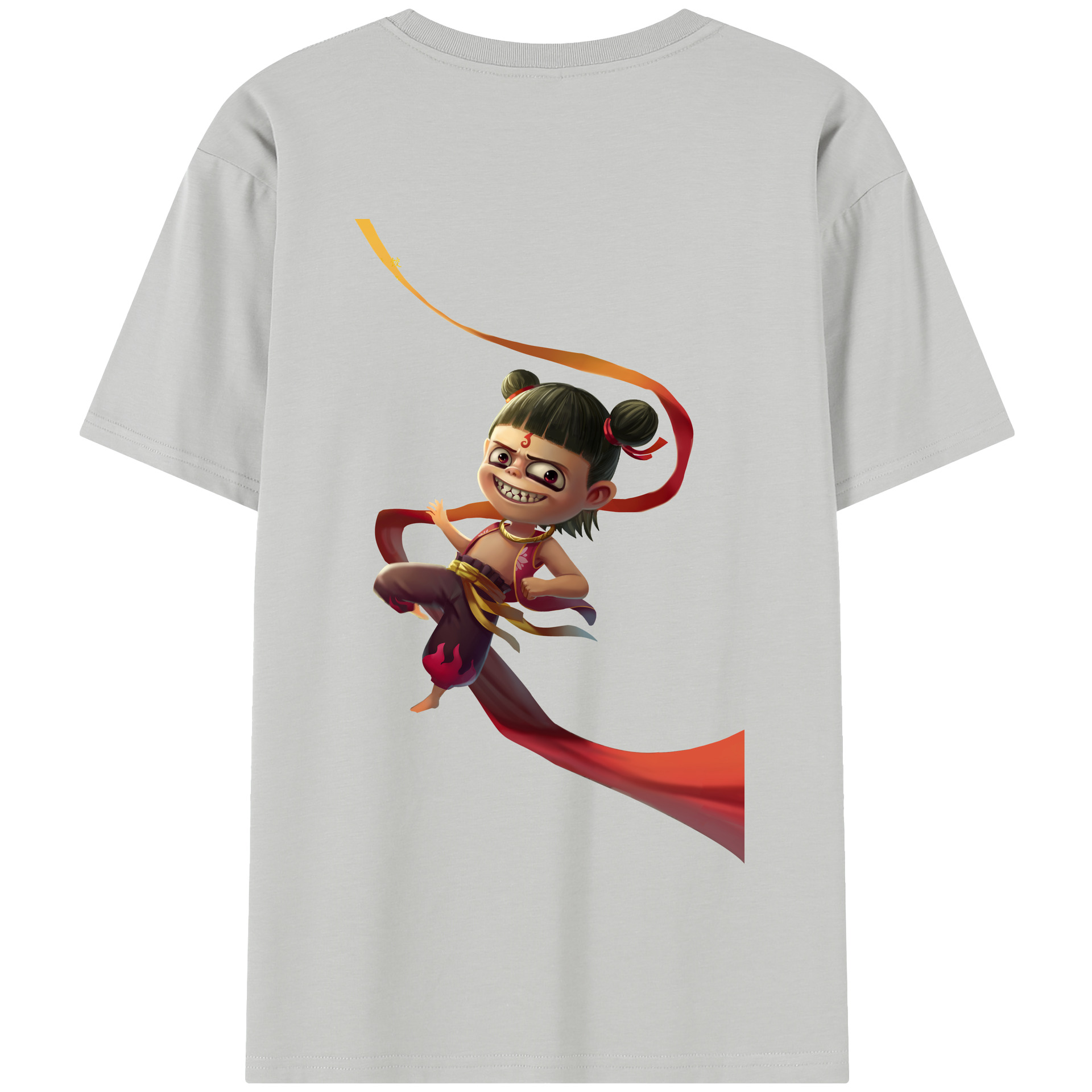 （画像用） Ne Zha 2 ナタ 魔童の大暴れ 綿100％半袖Tシャツ（背面プリント）