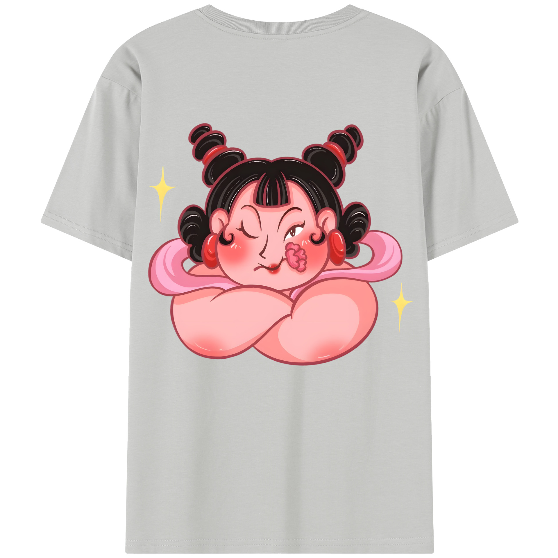 （画像用） Ne Zha 2 ナタ 魔童の大暴れ 綿100％半袖Tシャツ（背面プリント）