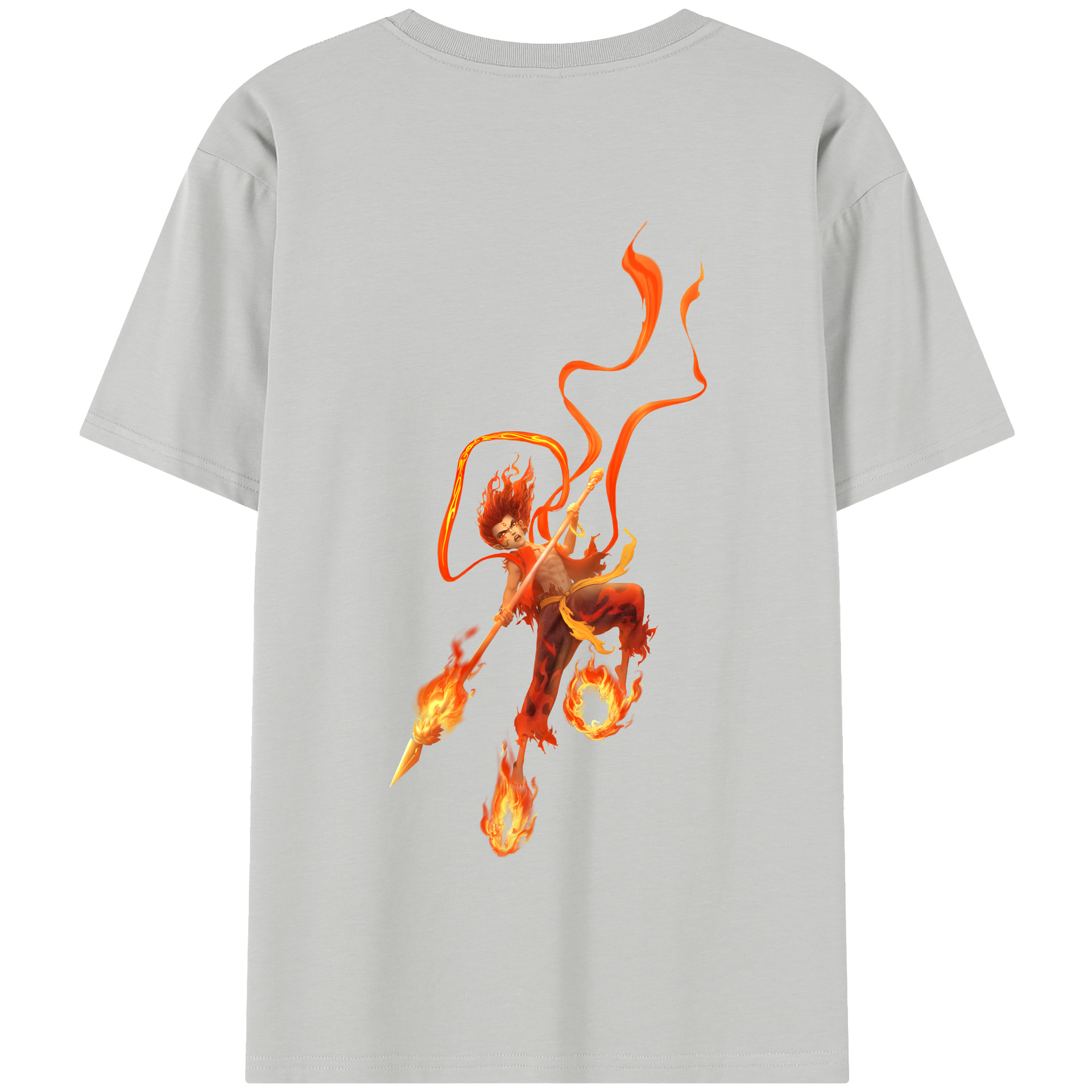 （画像用） Ne Zha 2 ナタ 魔童の大暴れ 綿100％半袖Tシャツ（背面プリント）