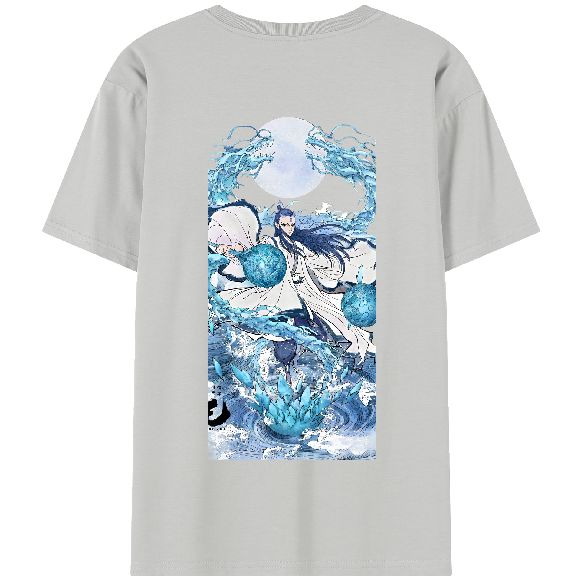 （画像用） Ne Zha 2 ナタ 魔童の大暴れ 綿100％半袖Tシャツ（背面プリント）