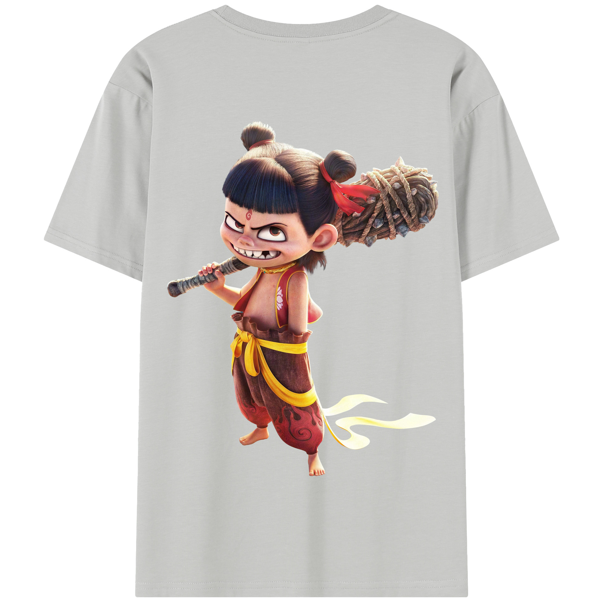（画像用） Ne Zha 2 ナタ 魔童の大暴れ 綿100％半袖Tシャツ（背面プリント）