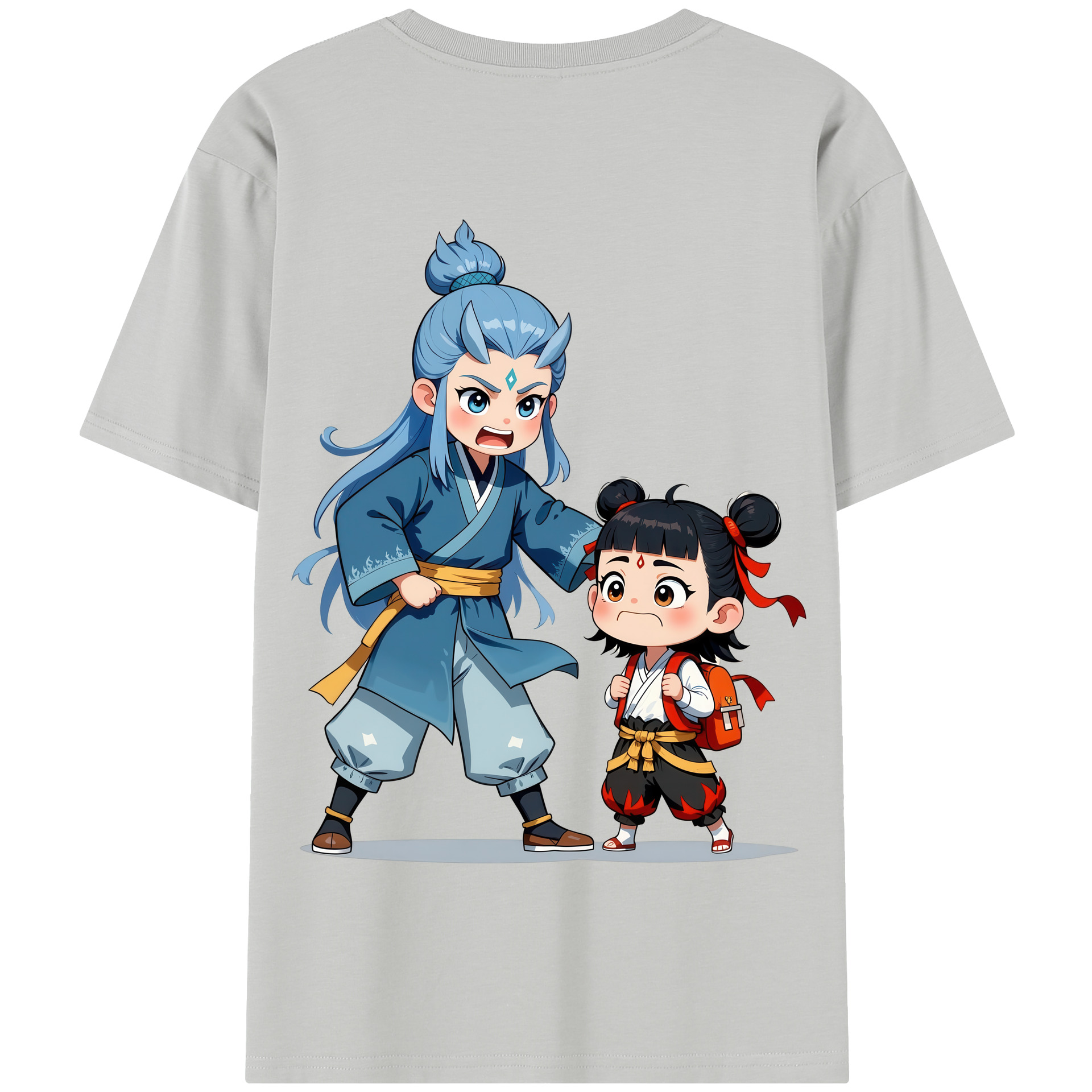 （画像用） Ne Zha 2 ナタ 魔童の大暴れ 綿100％半袖Tシャツ（背面プリント）