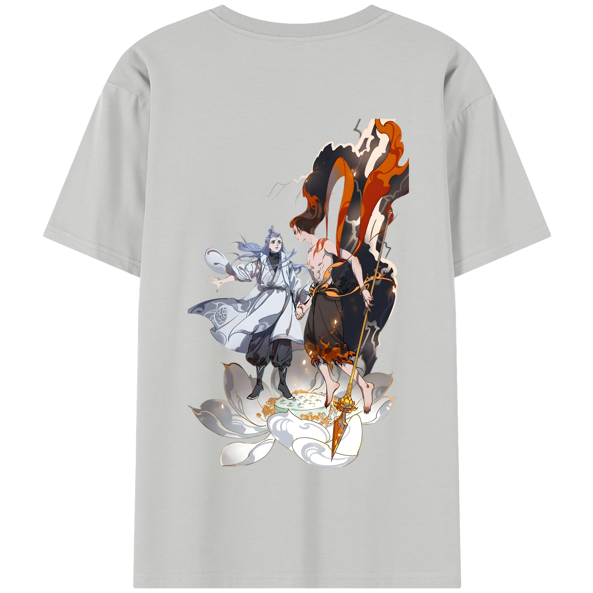 （画像用） Ne Zha 2 ナタ 魔童の大暴れ 綿100％半袖Tシャツ（背面プリント）