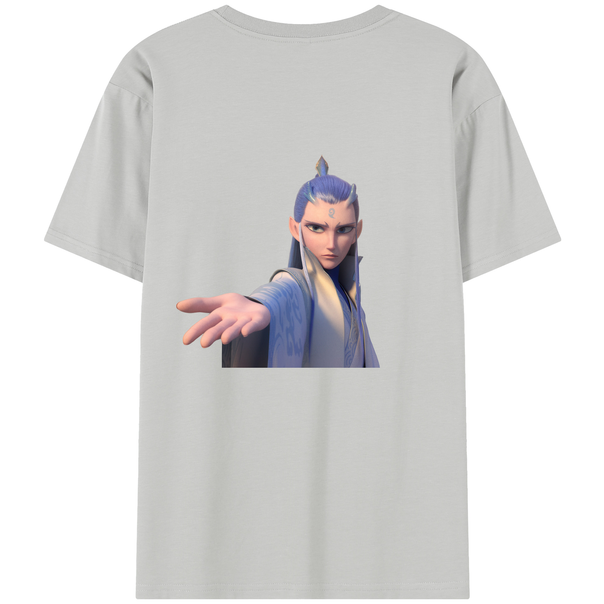 （画像用） Ne Zha 2 ナタ 魔童の大暴れ 綿100％半袖Tシャツ（背面プリント）