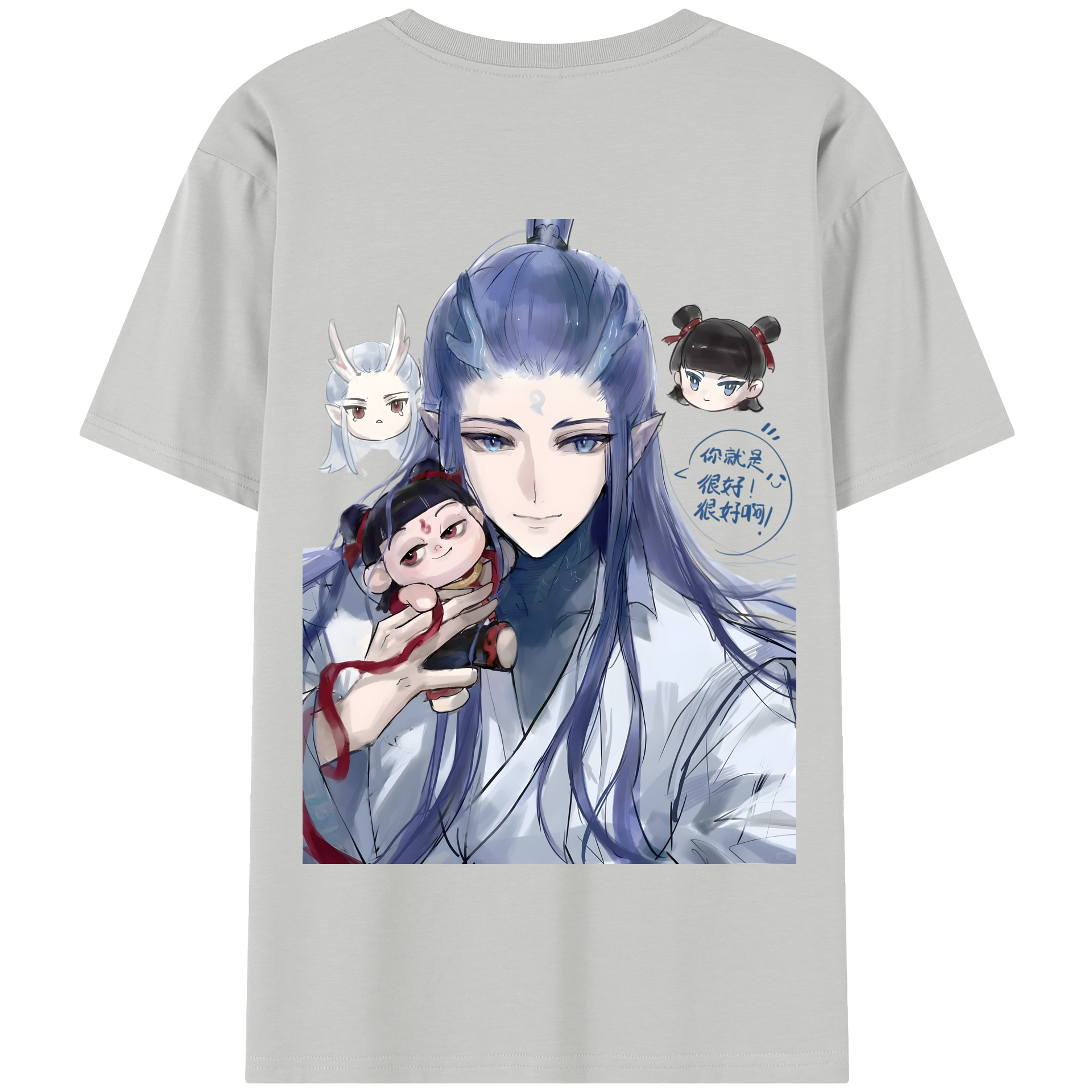（画像用） Ne Zha 2 ナタ 魔童の大暴れ 綿100％半袖Tシャツ（背面プリント）