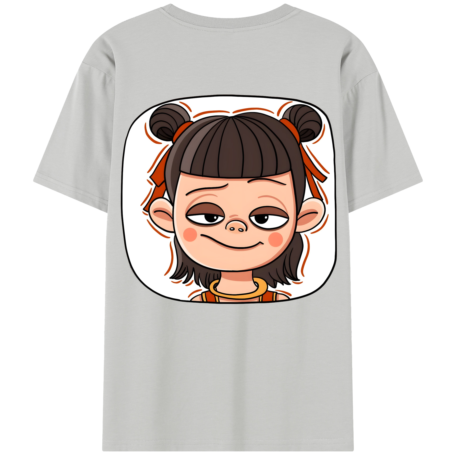 （画像用） Ne Zha 2 ナタ 魔童の大暴れ 綿100％半袖Tシャツ（背面プリント）