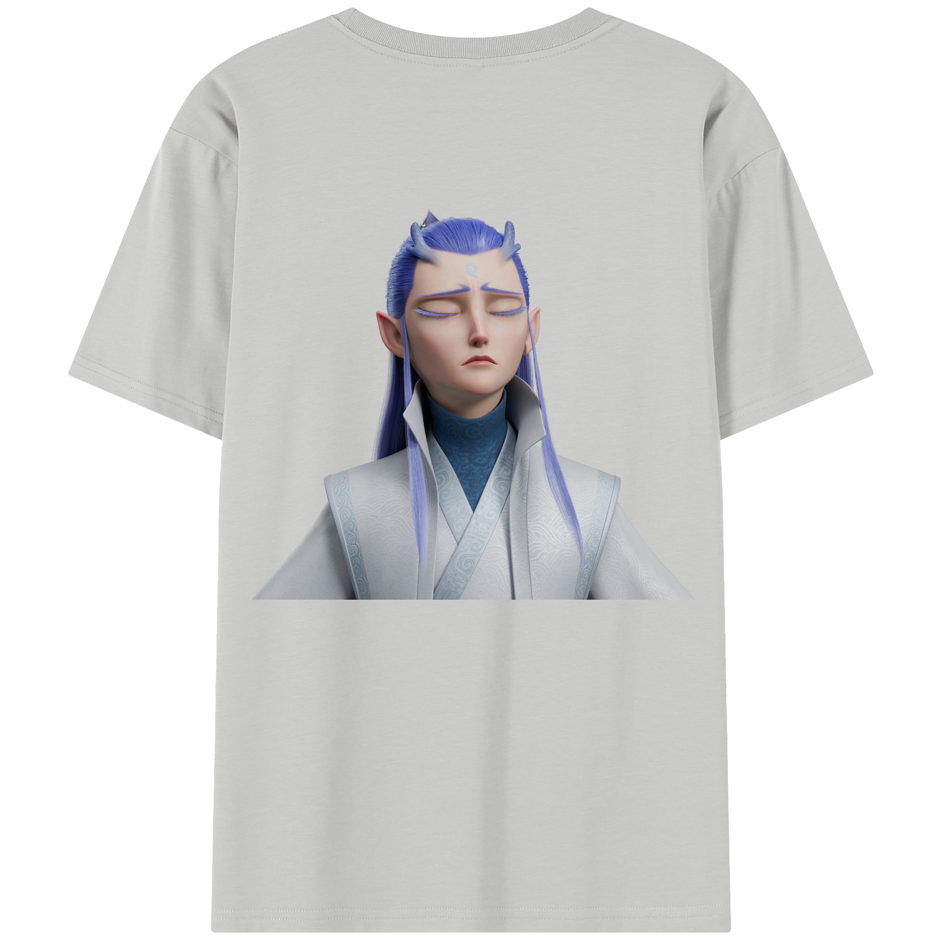 （画像用） Ne Zha 2 ナタ 魔童の大暴れ 綿100％半袖Tシャツ（背面プリント）
