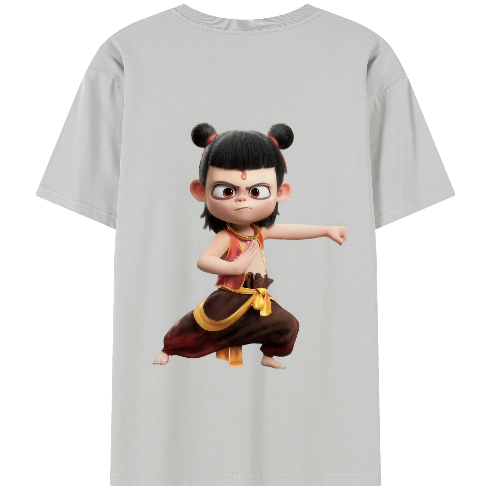 （画像用） Ne Zha 2 ナタ 魔童の大暴れ 綿100％半袖Tシャツ（背面プリント）