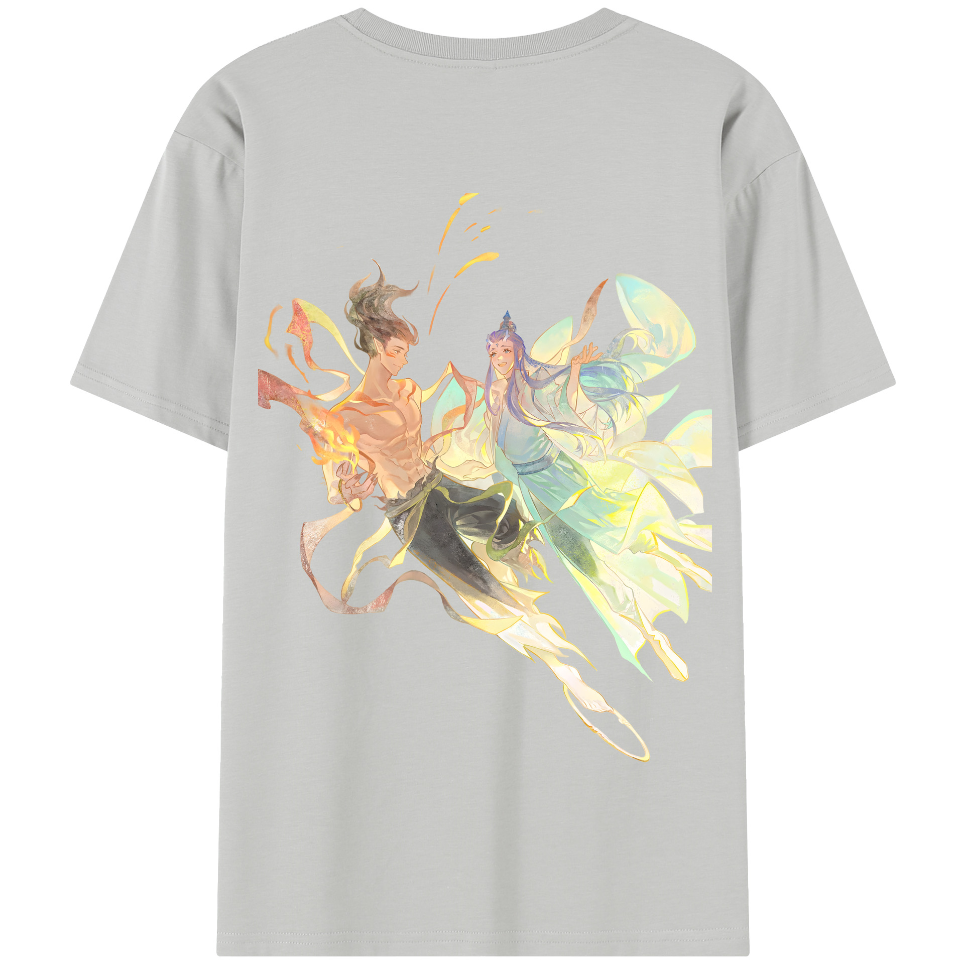 （画像用） Ne Zha 2 ナタ 魔童の大暴れ 綿100％半袖Tシャツ（背面プリント）